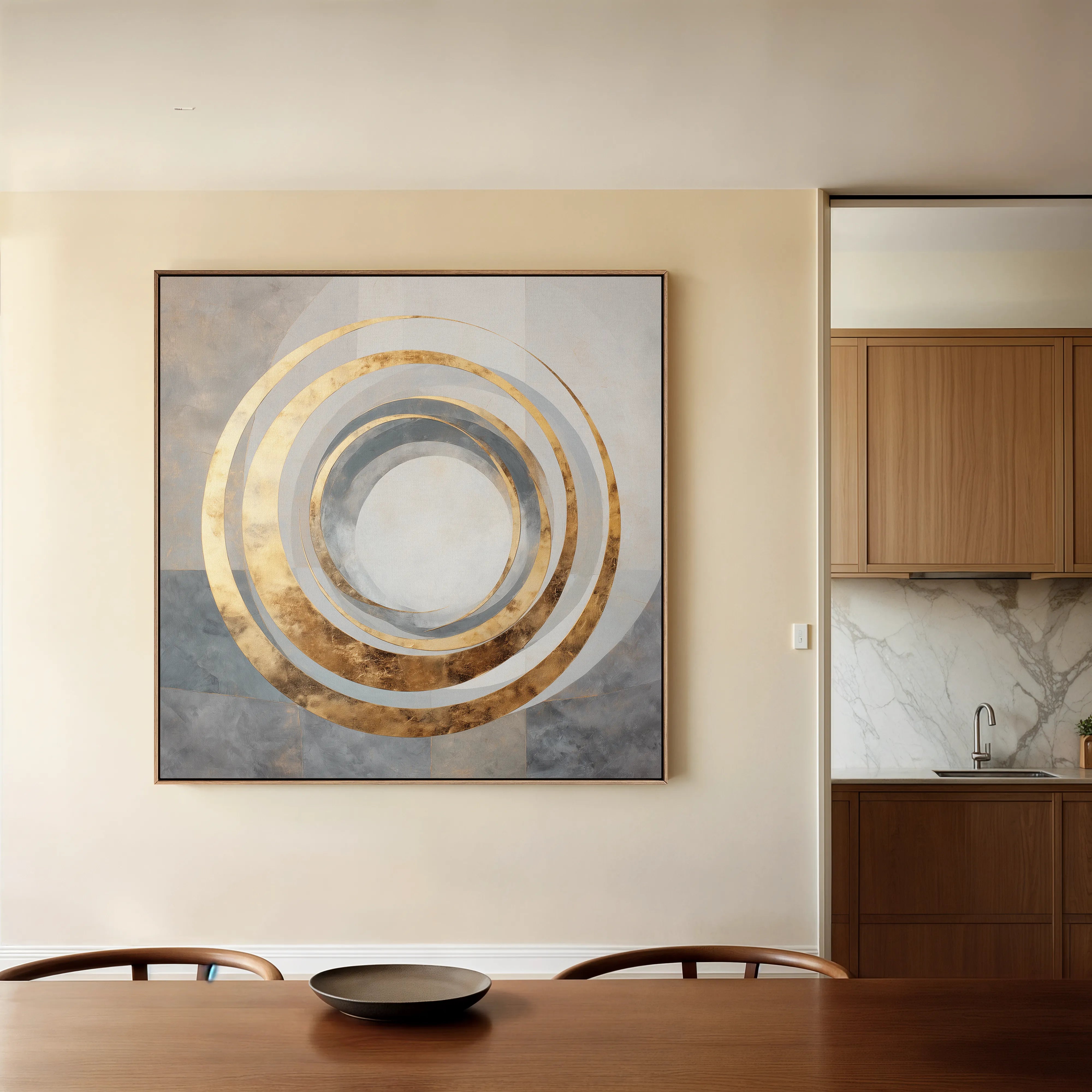 Abstract 1253 Canvas Art 16" x 16" / 40 x 40 cm / Black
