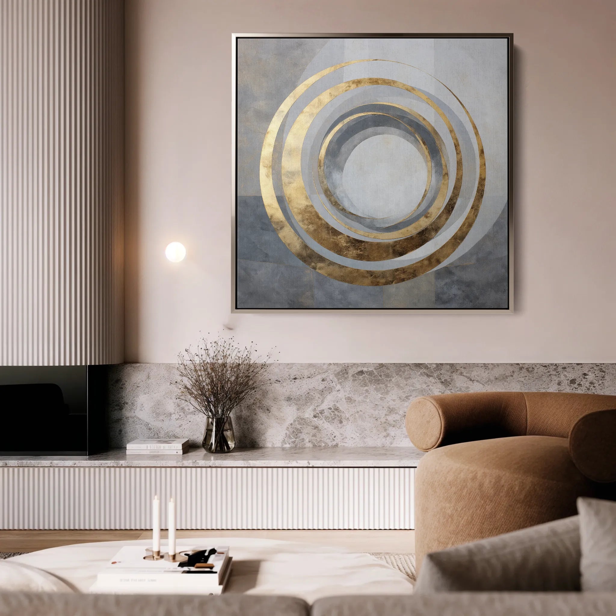 Abstract 1253 Canvas Art 16" x 16" / 40 x 40 cm / Black