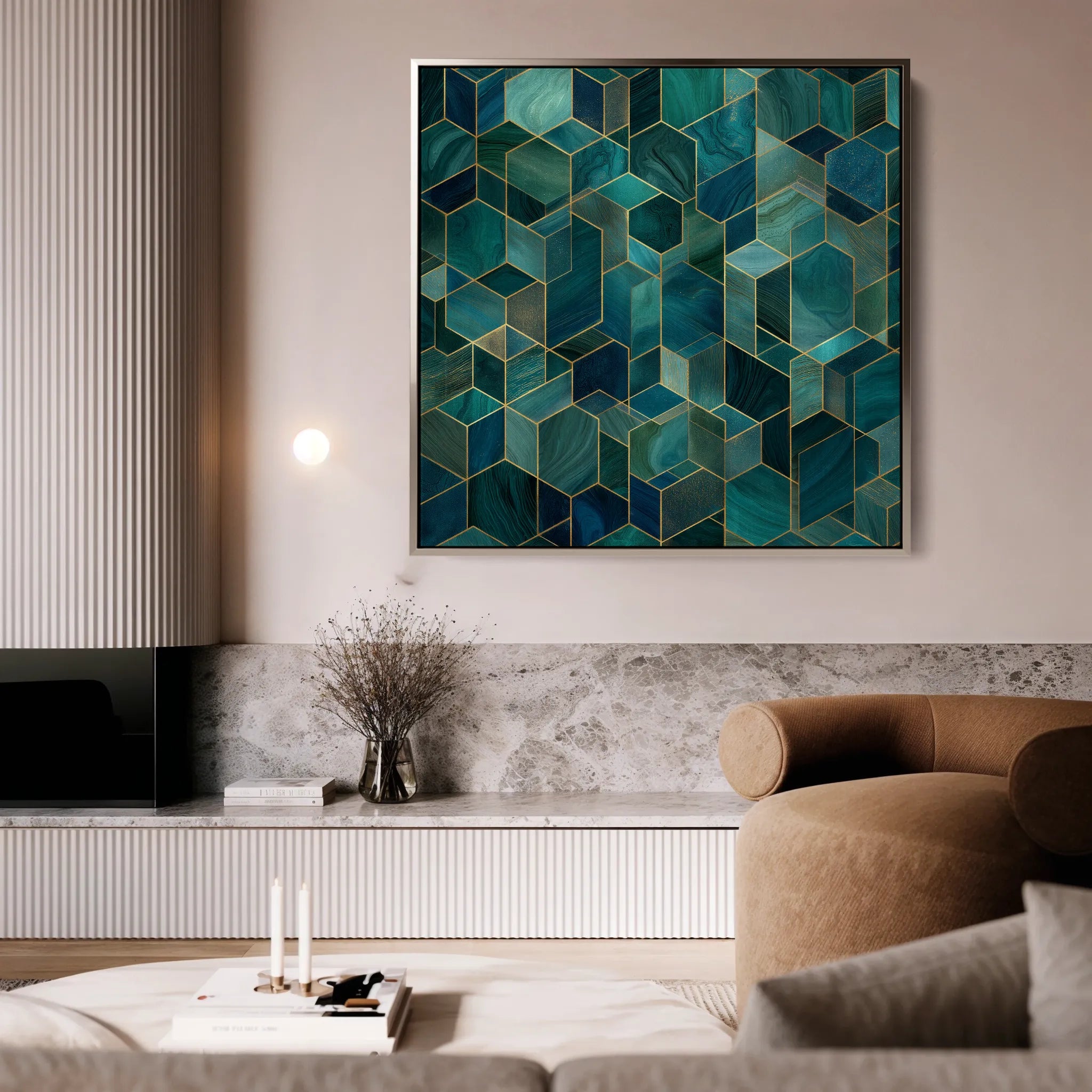 Abstract 1255 Canvas Art 16" x 16" / 40 x 40 cm / Black