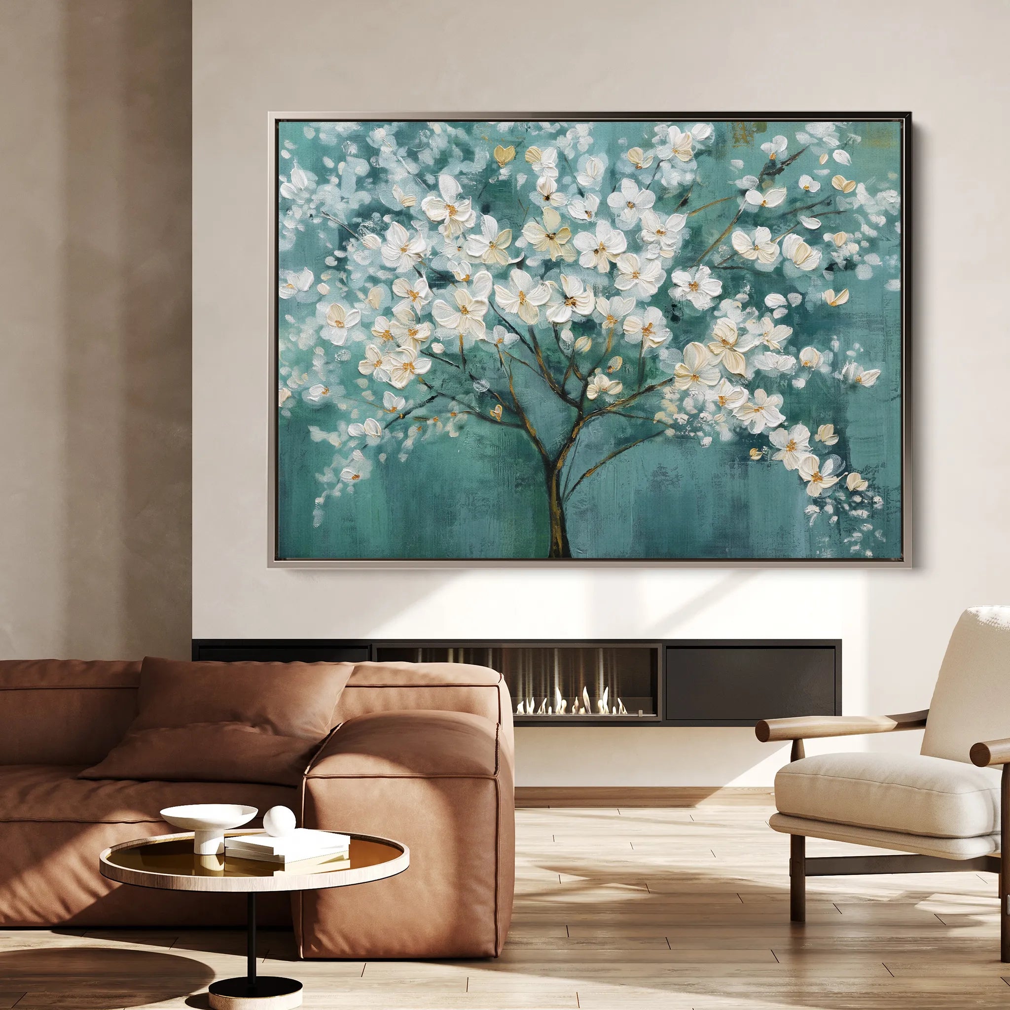 Floral 126 Canvas Art 18" x 24" / 45 x 60 cm / Black