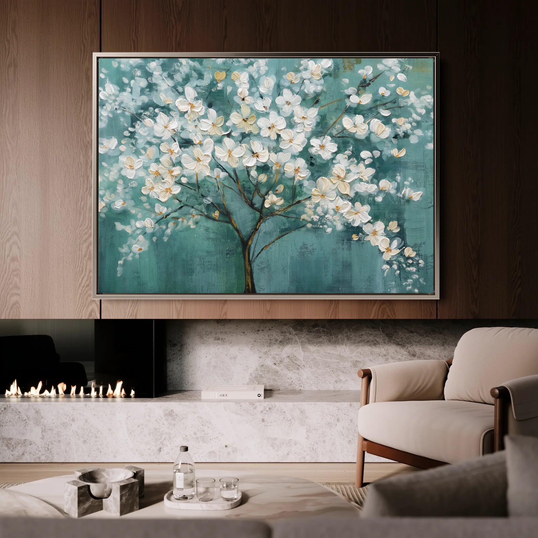 Floral 126 Canvas Art 18" x 24" / 45 x 60 cm / Black
