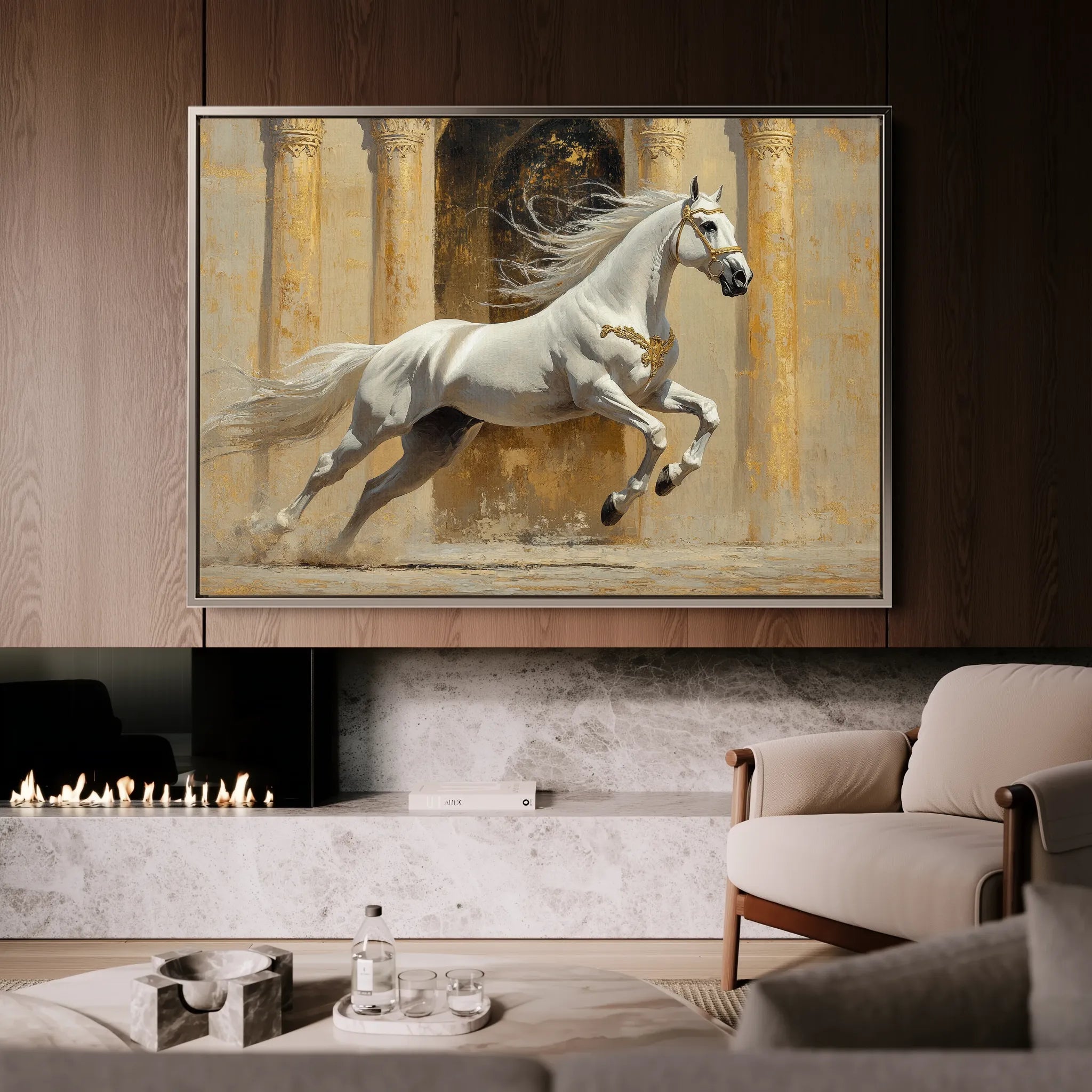 Horses 126 Canvas Art 18" x 24" / 45 x 60 cm / Black