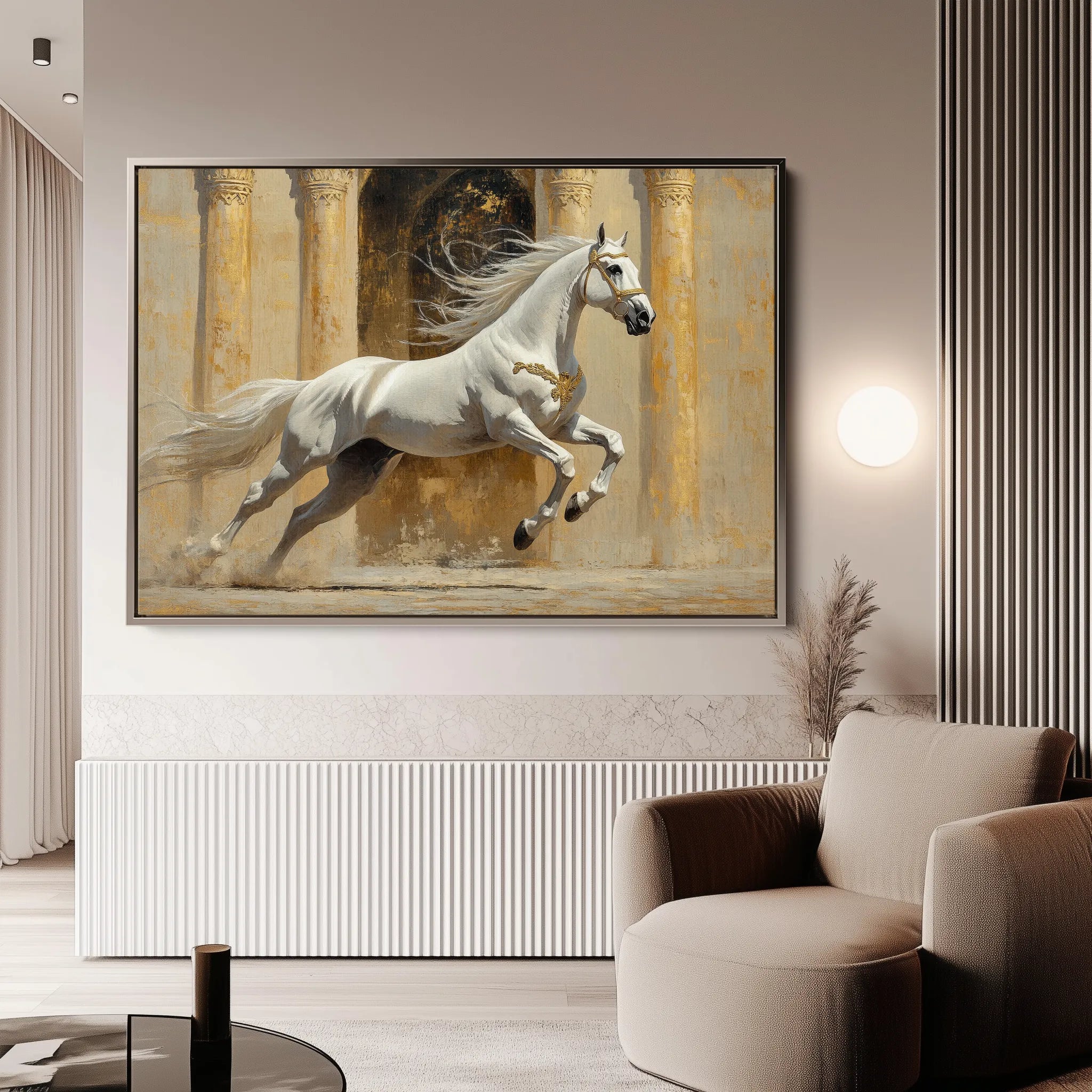 Horses 126 Canvas Art 18" x 24" / 45 x 60 cm / Black