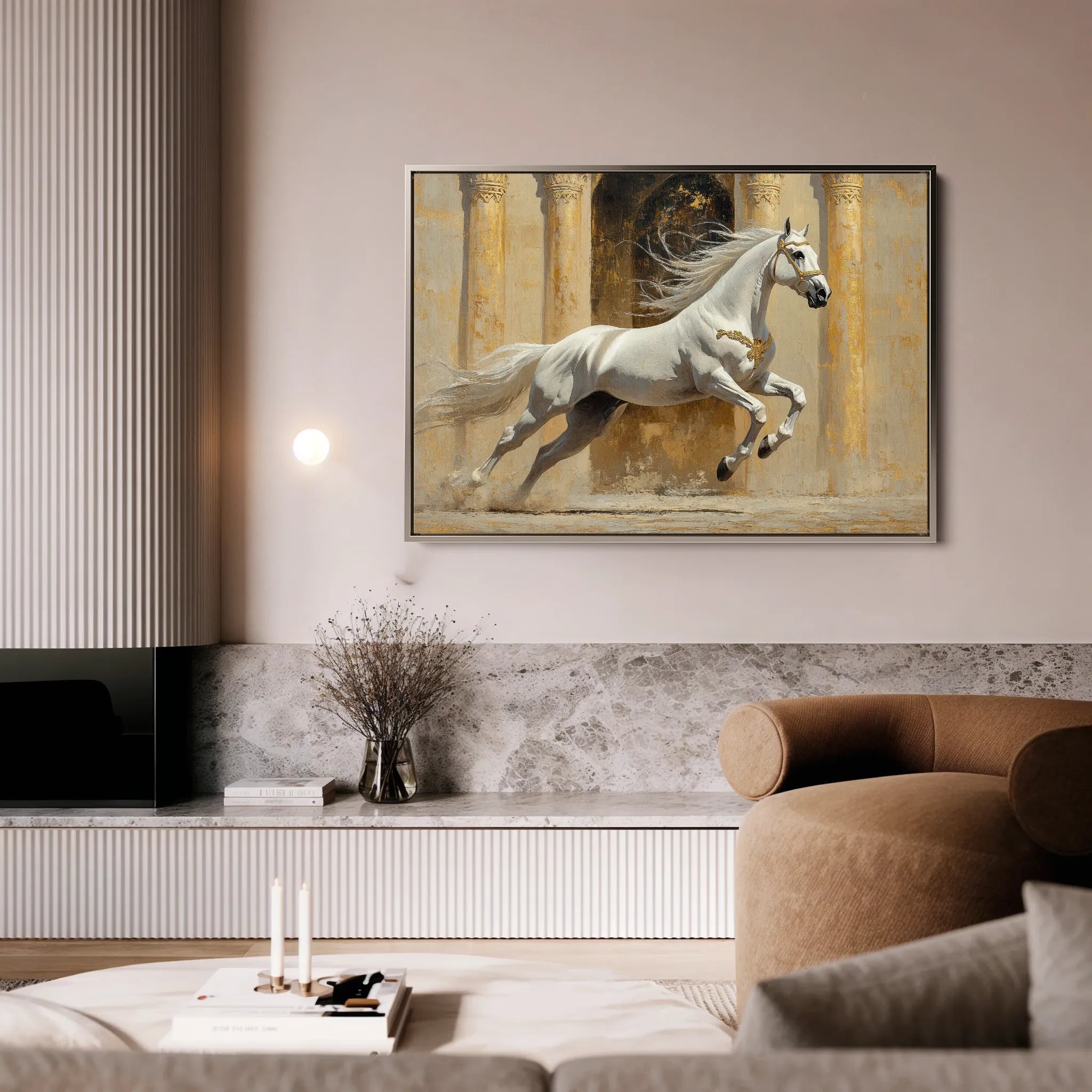 Horses 126 Canvas Art 18" x 24" / 45 x 60 cm / Black
