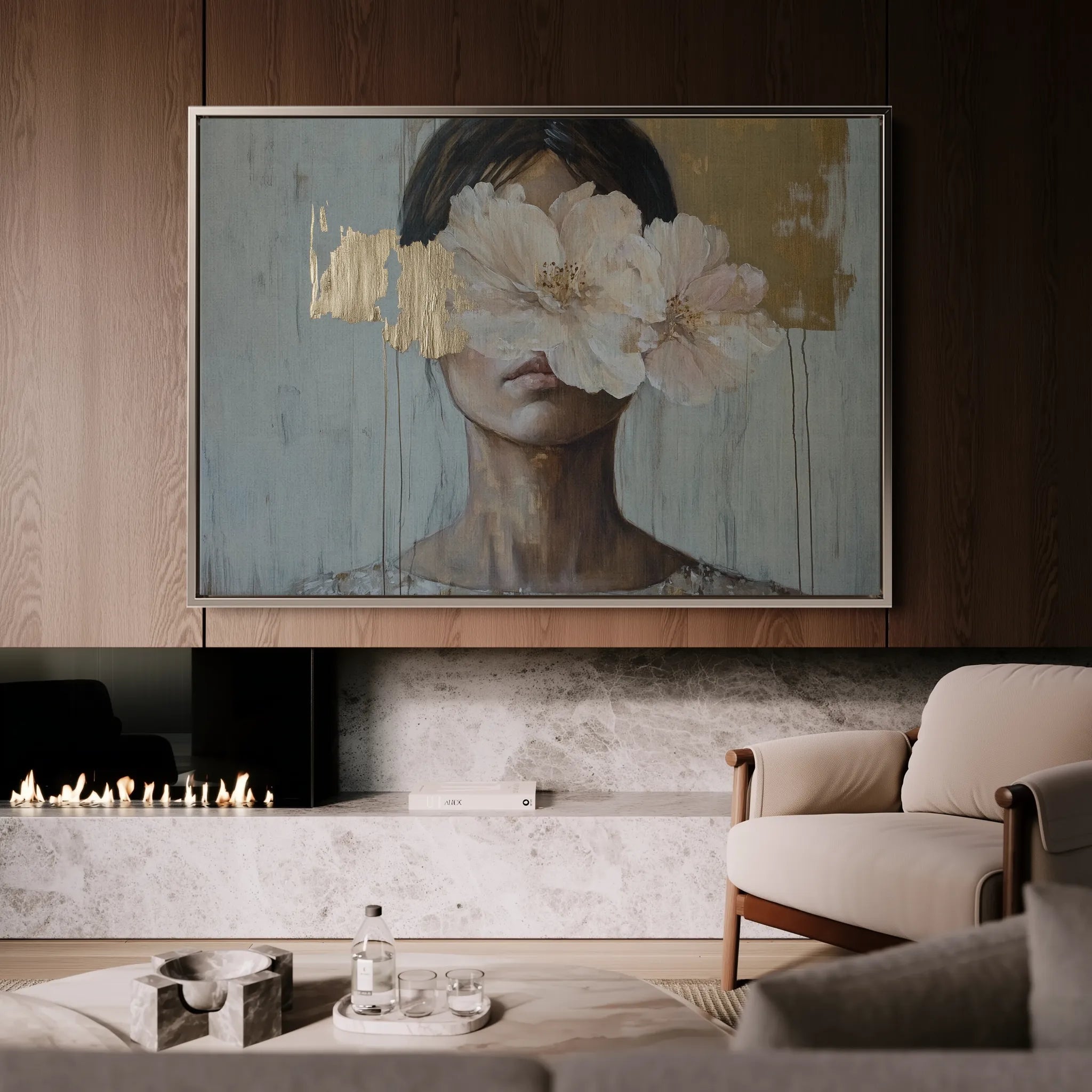 Portrait 127 Canvas Art 18" x 24" / 45 x 60 cm / Black
