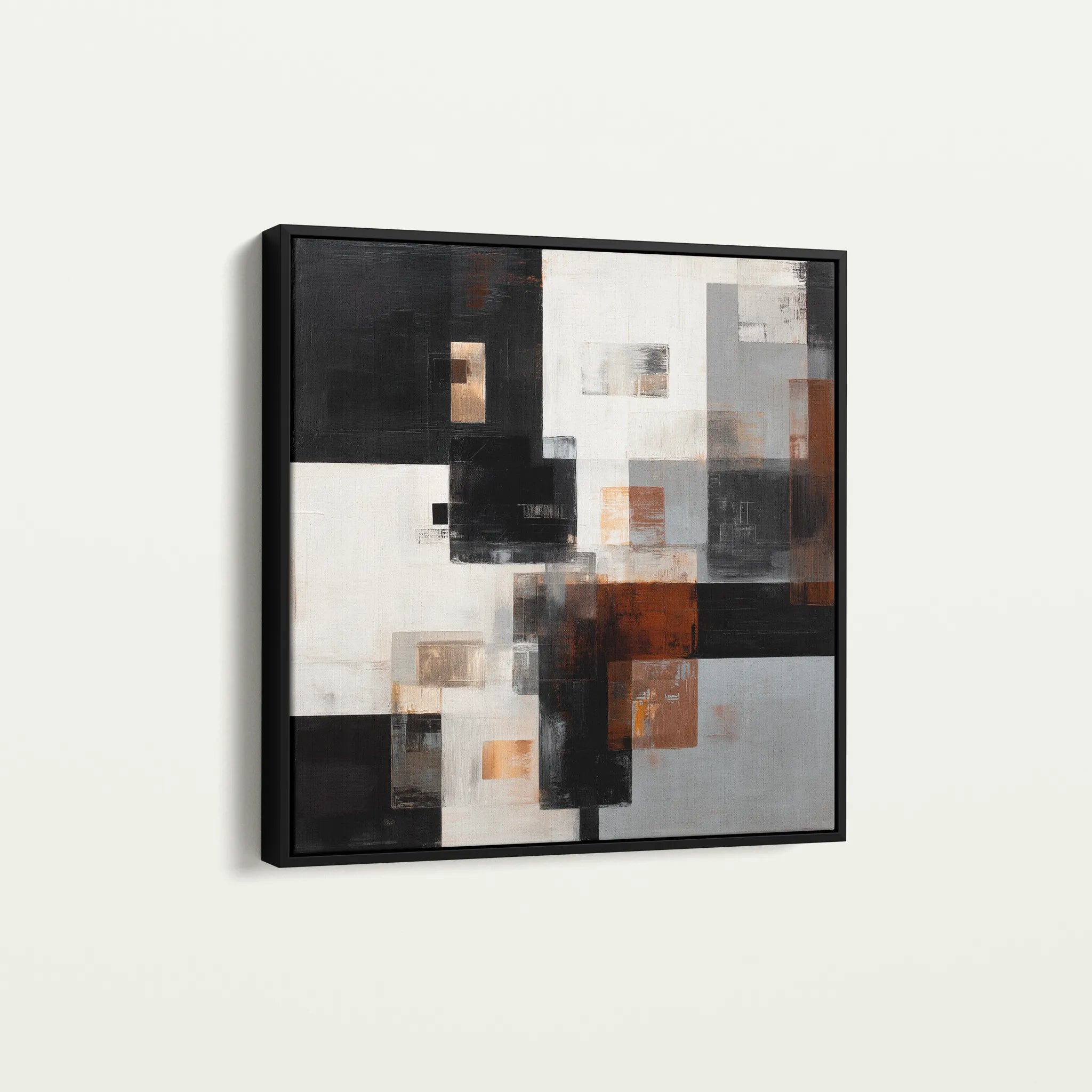 Abstract 1274 Canvas Art 16" x 16" / 40 x 40 cm / Black