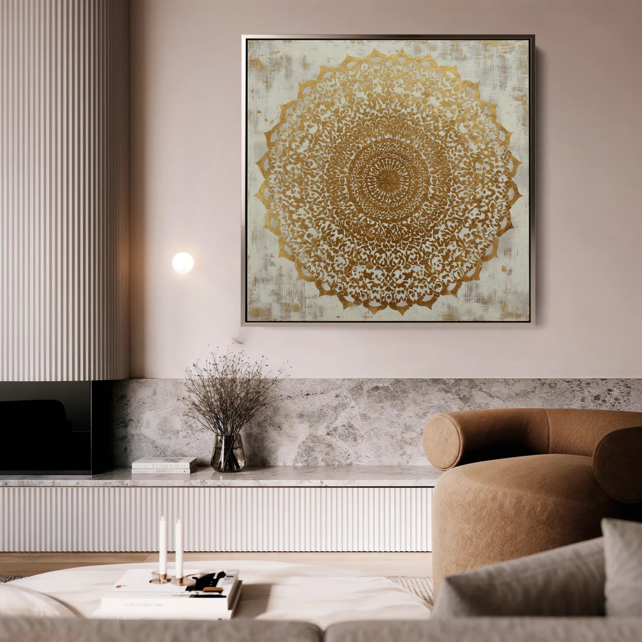 Abstract 1279 Canvas Art 16" x 16" / 40 x 40 cm / Black