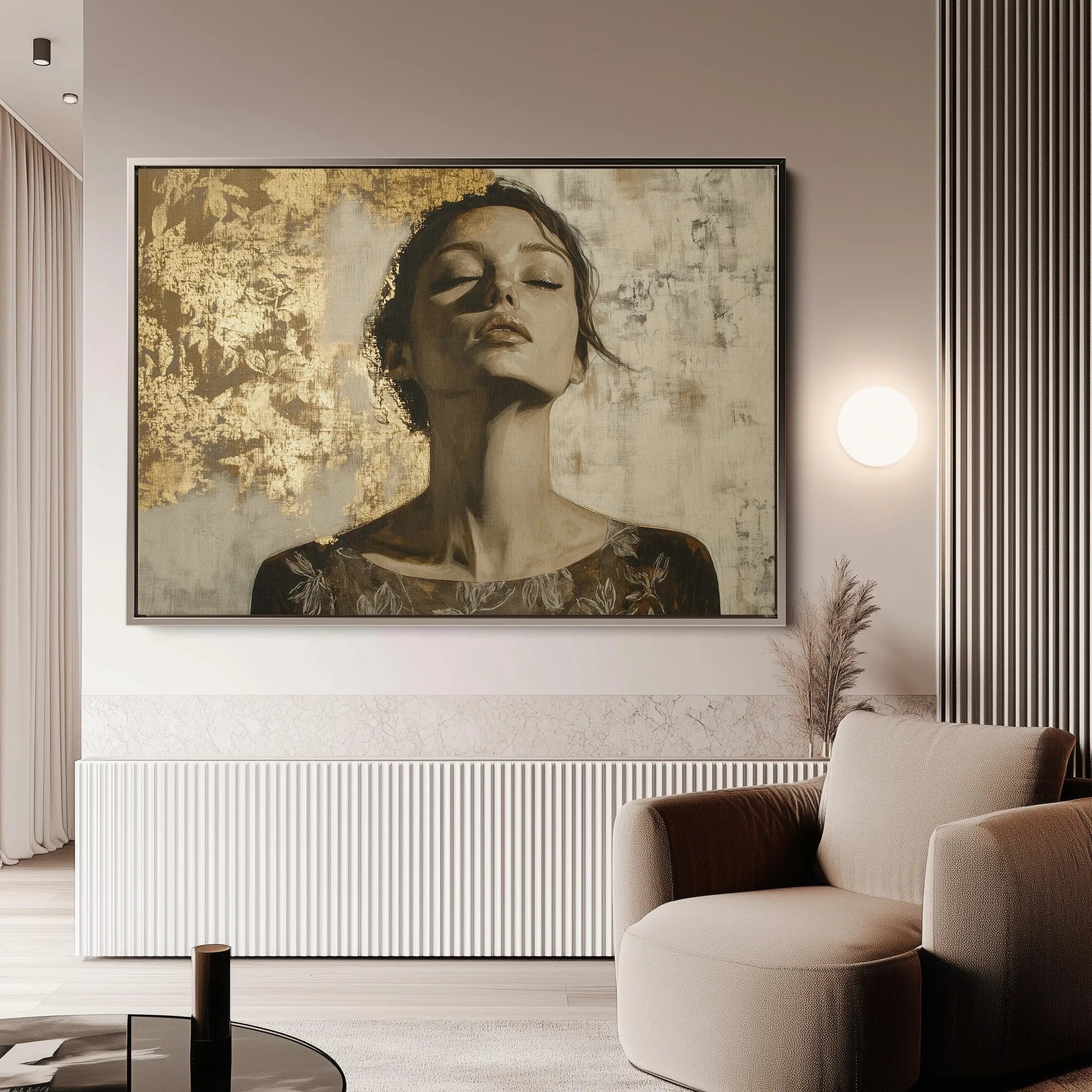 Portrait 128 Canvas Art 18" x 24" / 45 x 60 cm / Black