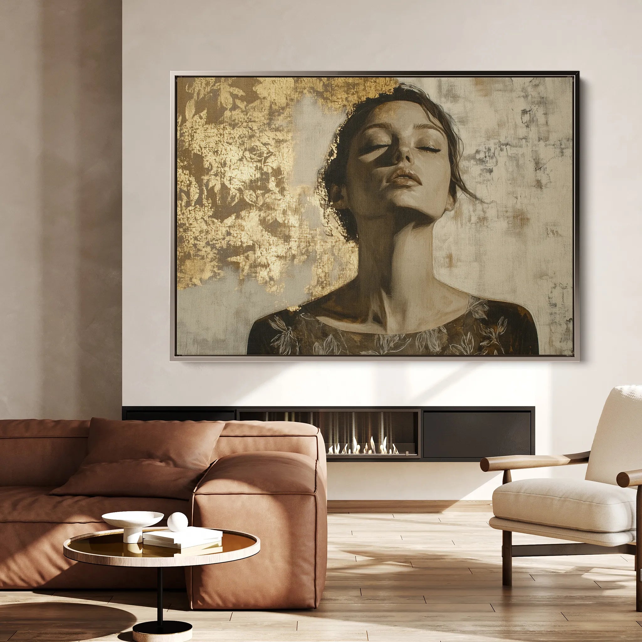 Portrait 128 Canvas Art 18" x 24" / 45 x 60 cm / Black