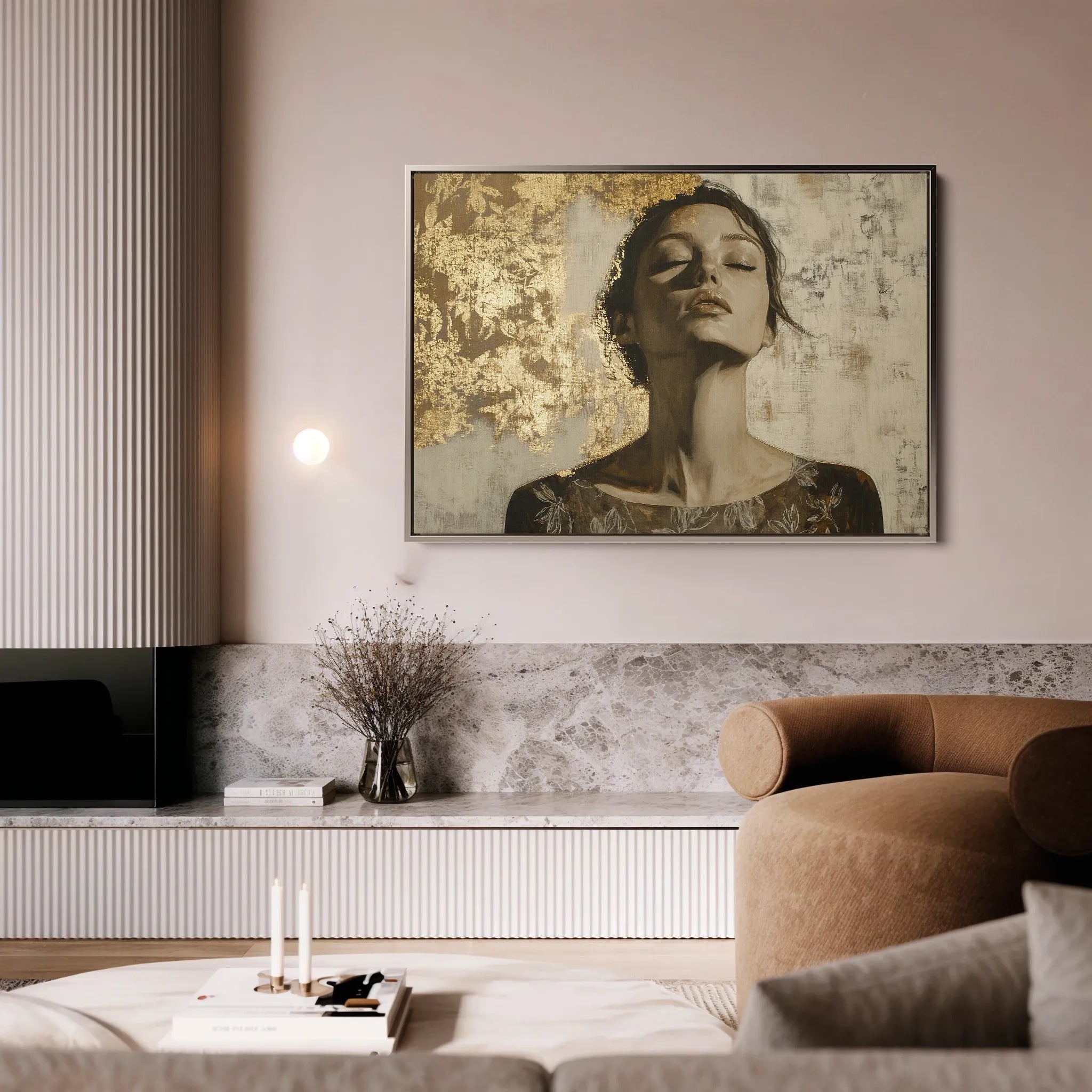 Portrait 128 Canvas Art 18" x 24" / 45 x 60 cm / Black