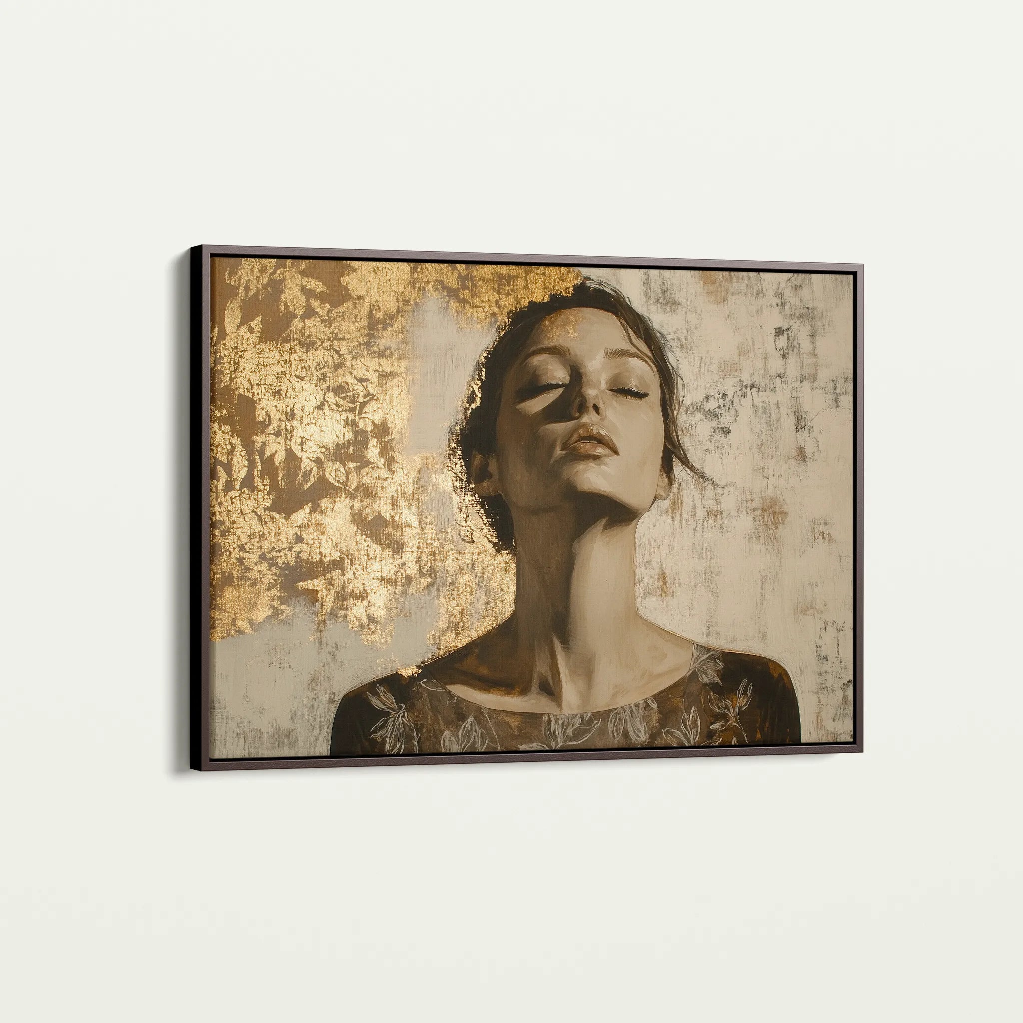 Portrait 128 Canvas Art 18" x 24" / 45 x 60 cm / Black