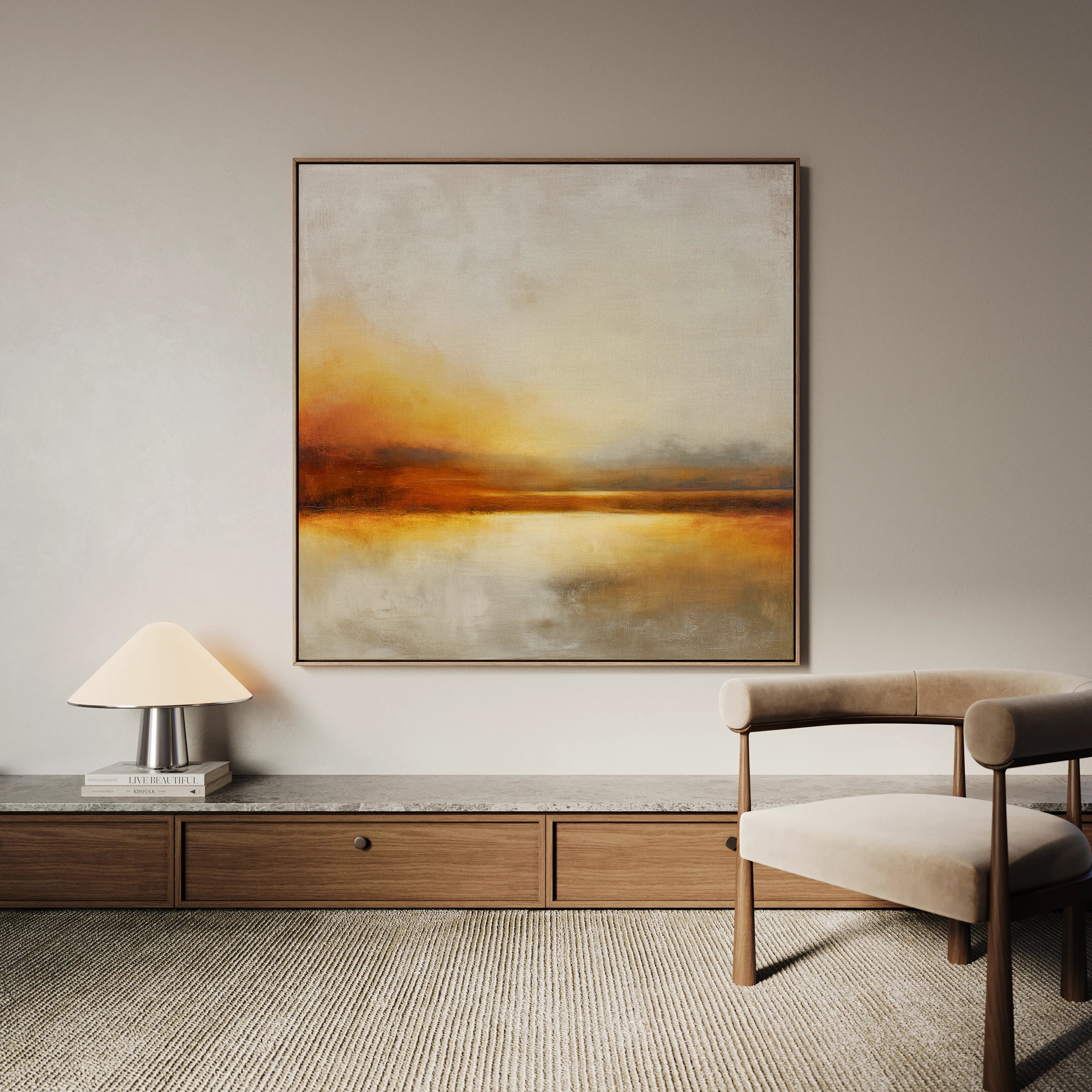 Abstract 1287 Canvas Art 16" x 16" / 40 x 40 cm / Black