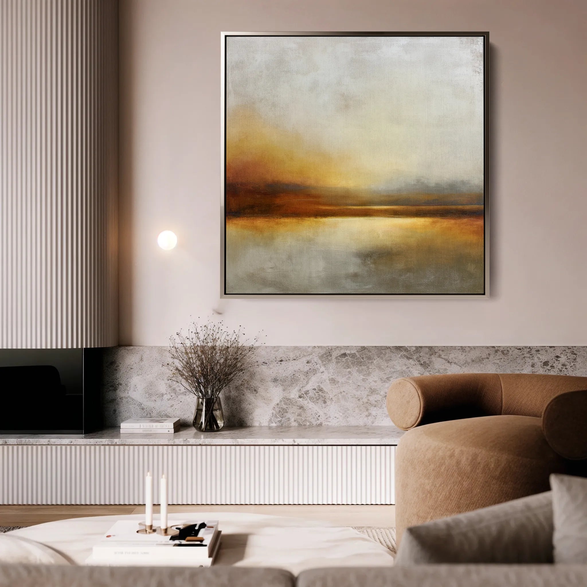 Abstract 1287 Canvas Art 16" x 16" / 40 x 40 cm / Black