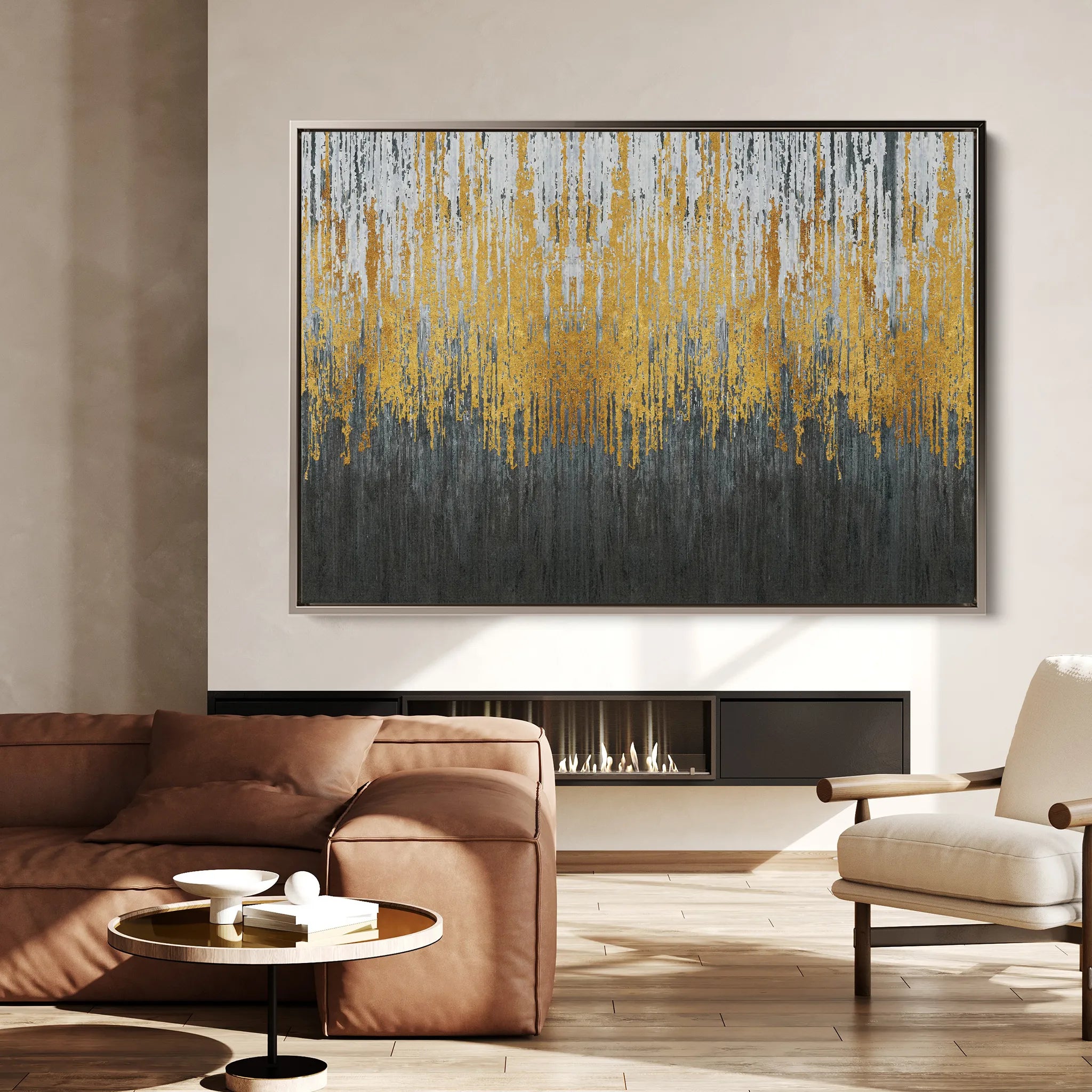 Abstract 129 Canvas Art 18" x 24" / 45 x 60 cm / Black