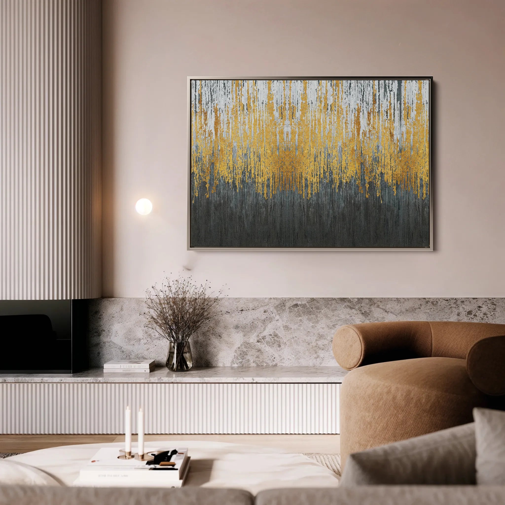 Abstract 129 Canvas Art 18" x 24" / 45 x 60 cm / Black