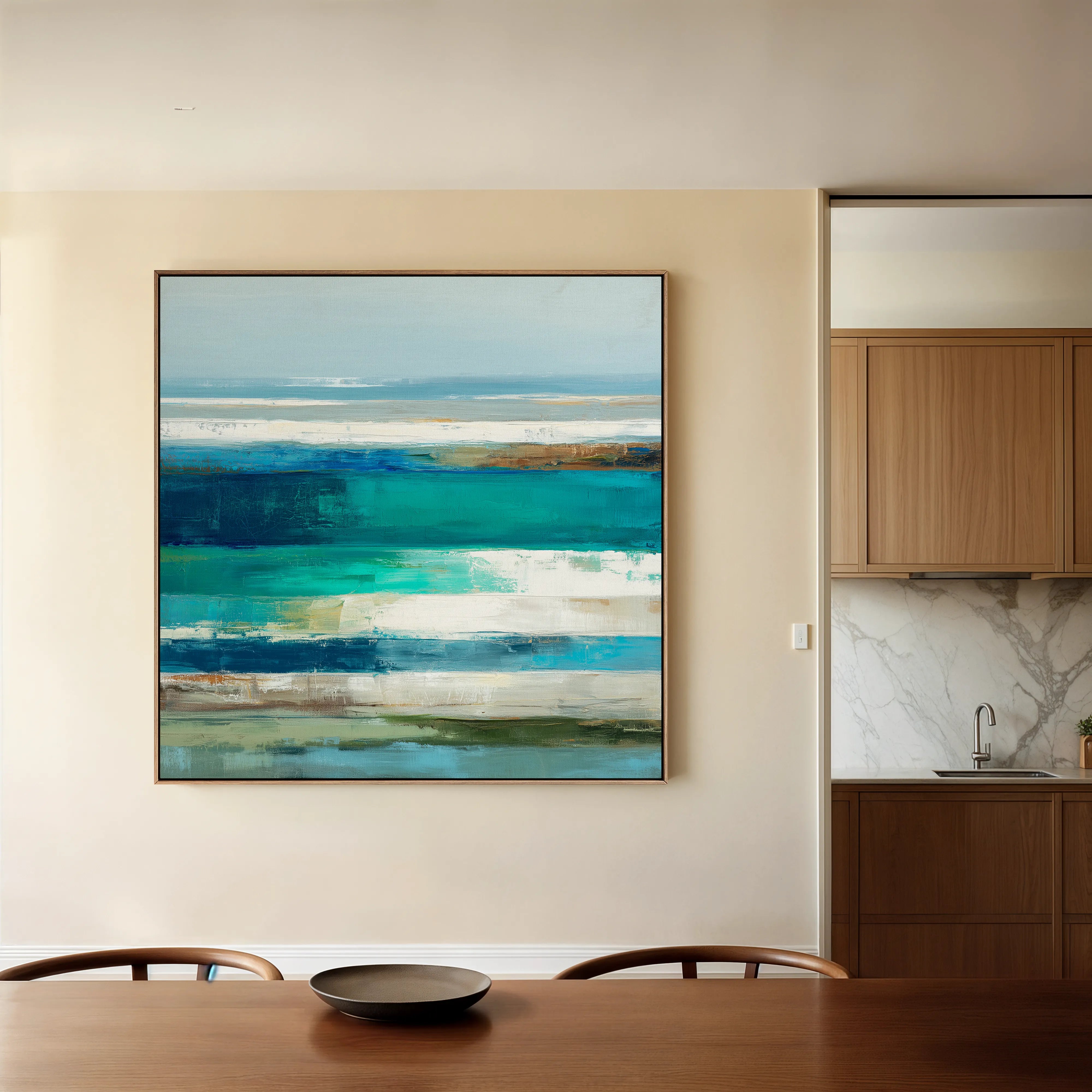 Abstract 1292 Canvas Art 16" x 16" / 40 x 40 cm / Black