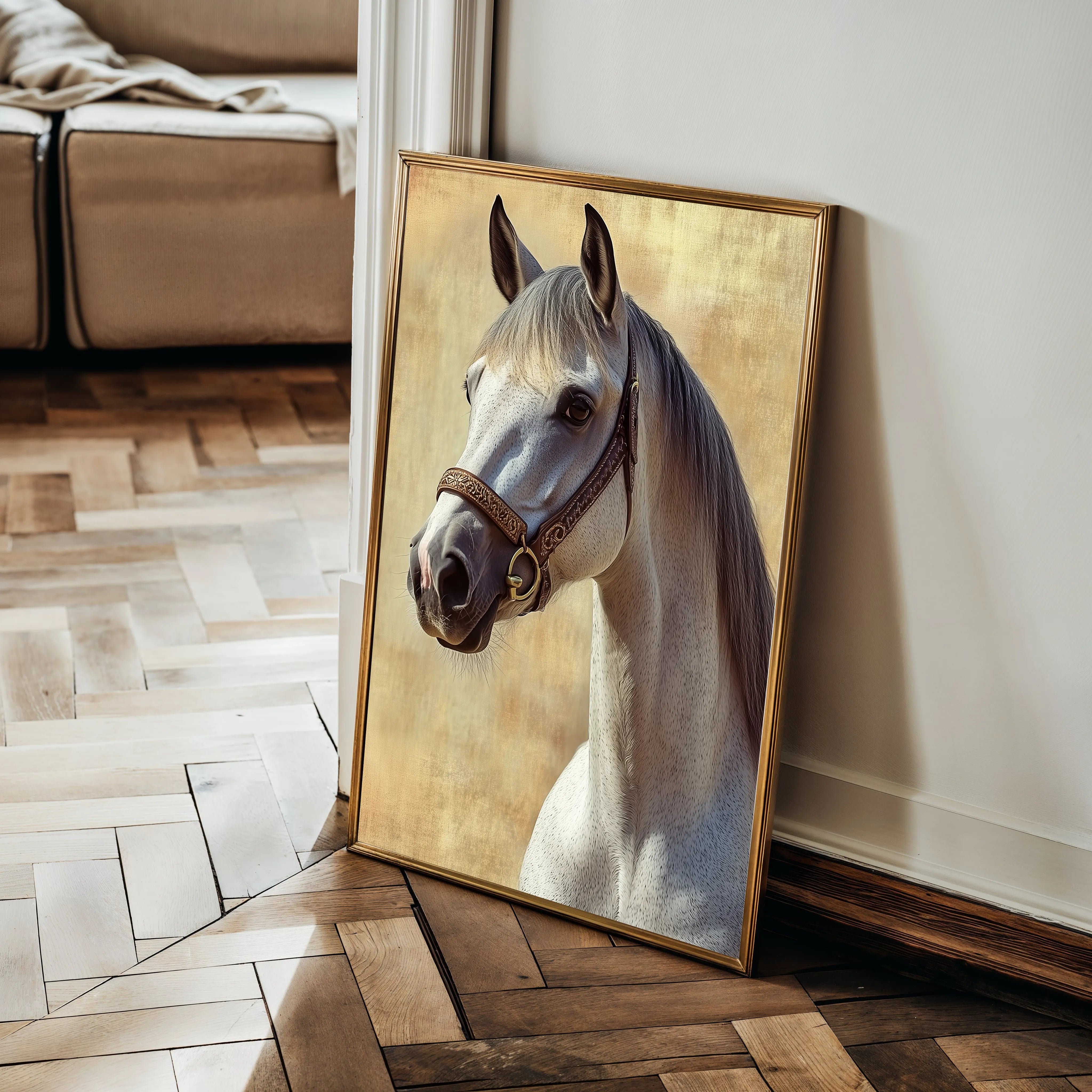 Horses 130 Canvas Art 18" x 24" / 45 x 60 cm / Black