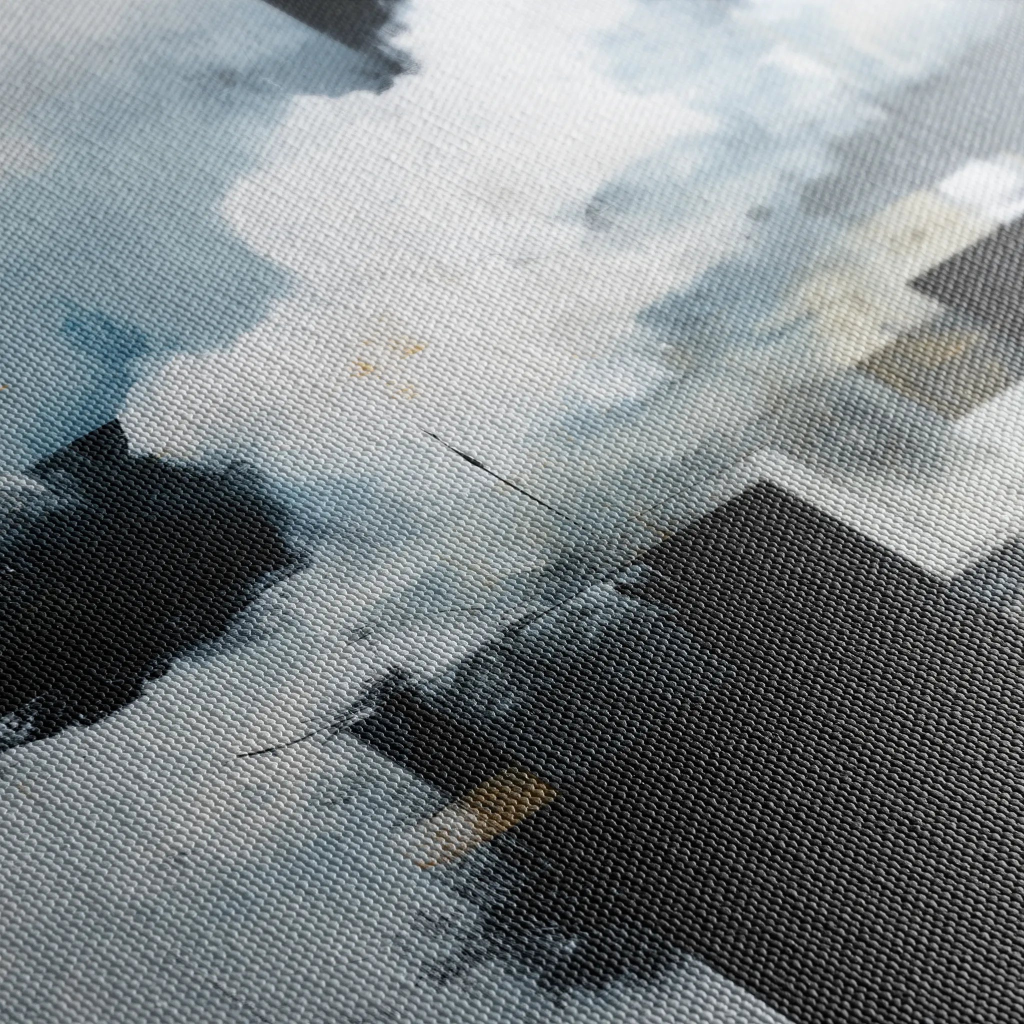 Abstract 1307 Canvas Art 16" x 16" / 40 x 40 cm / Black