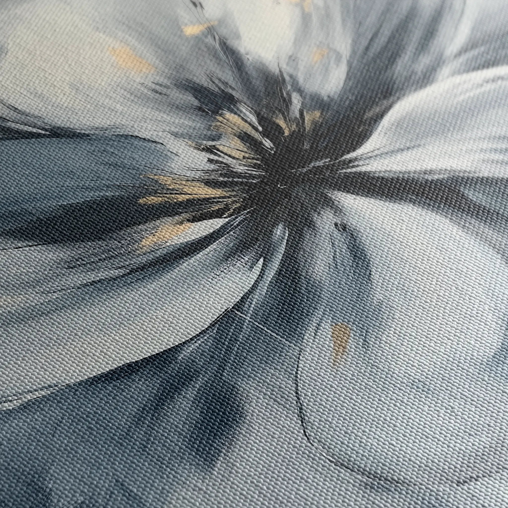Floral 1307 Canvas Art 16" x 16" / 40 x 40 cm / Black