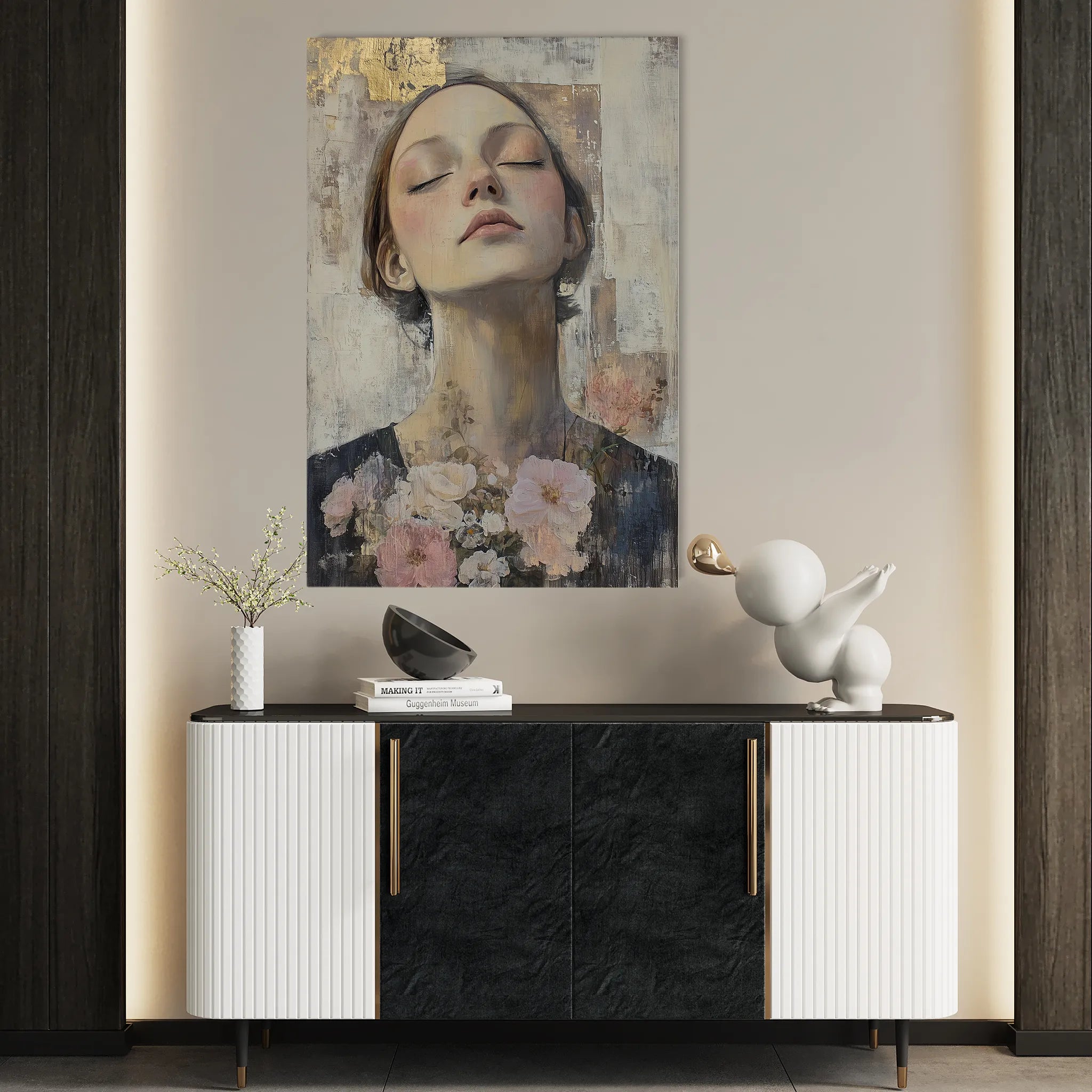 Portrait 131 Canvas Art 18" x 24" / 45 x 60 cm / Black