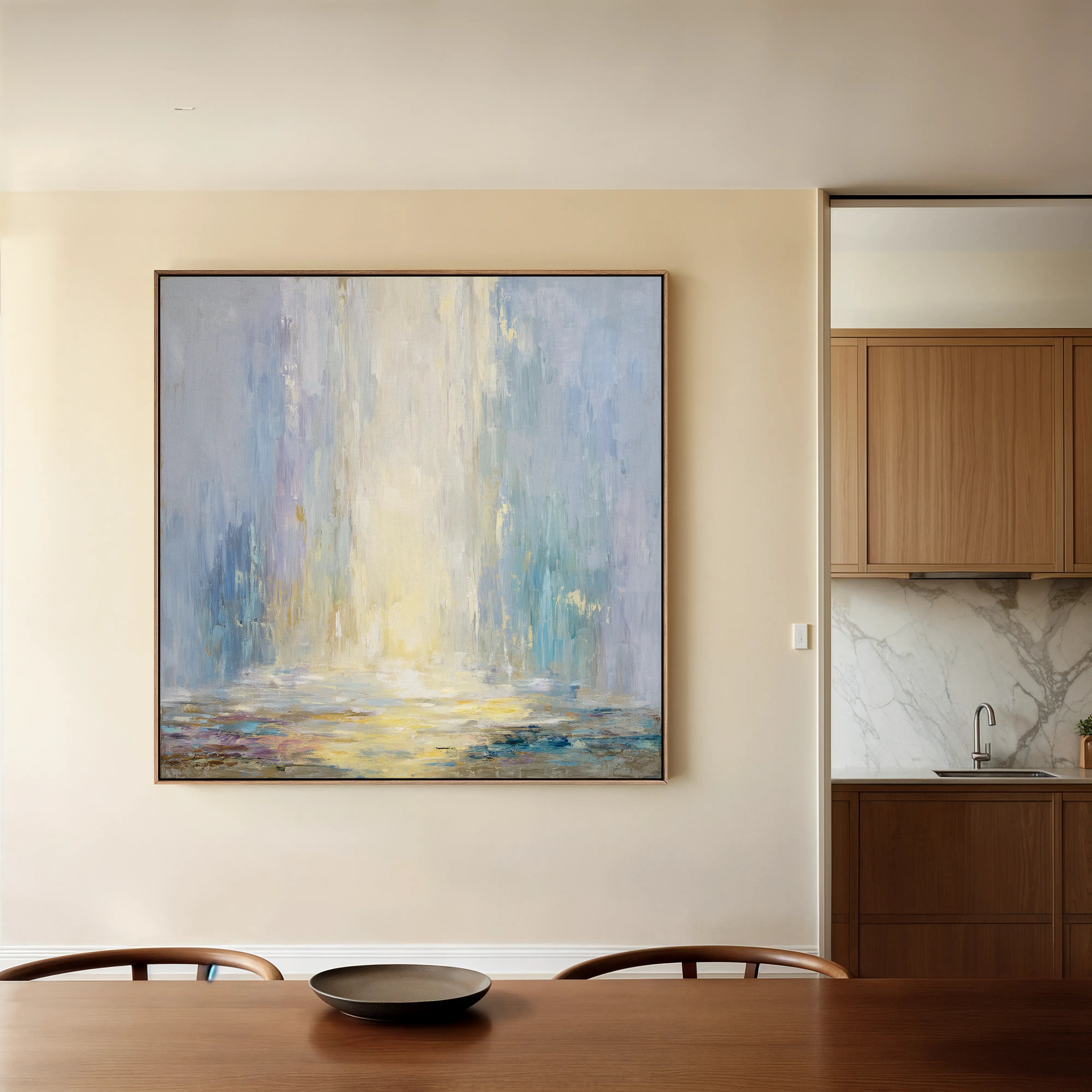 Abstract 1319 Canvas Art 16" x 16" / 40 x 40 cm / Black