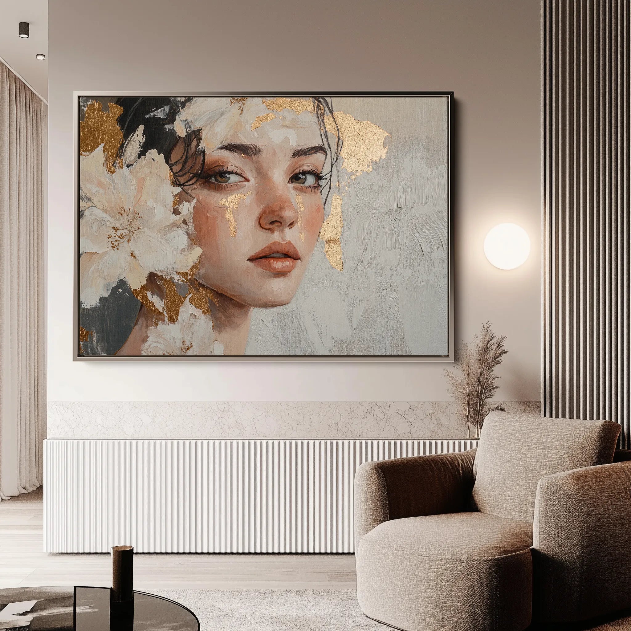 Portrait 132 Canvas Art 18" x 24" / 45 x 60 cm / Black