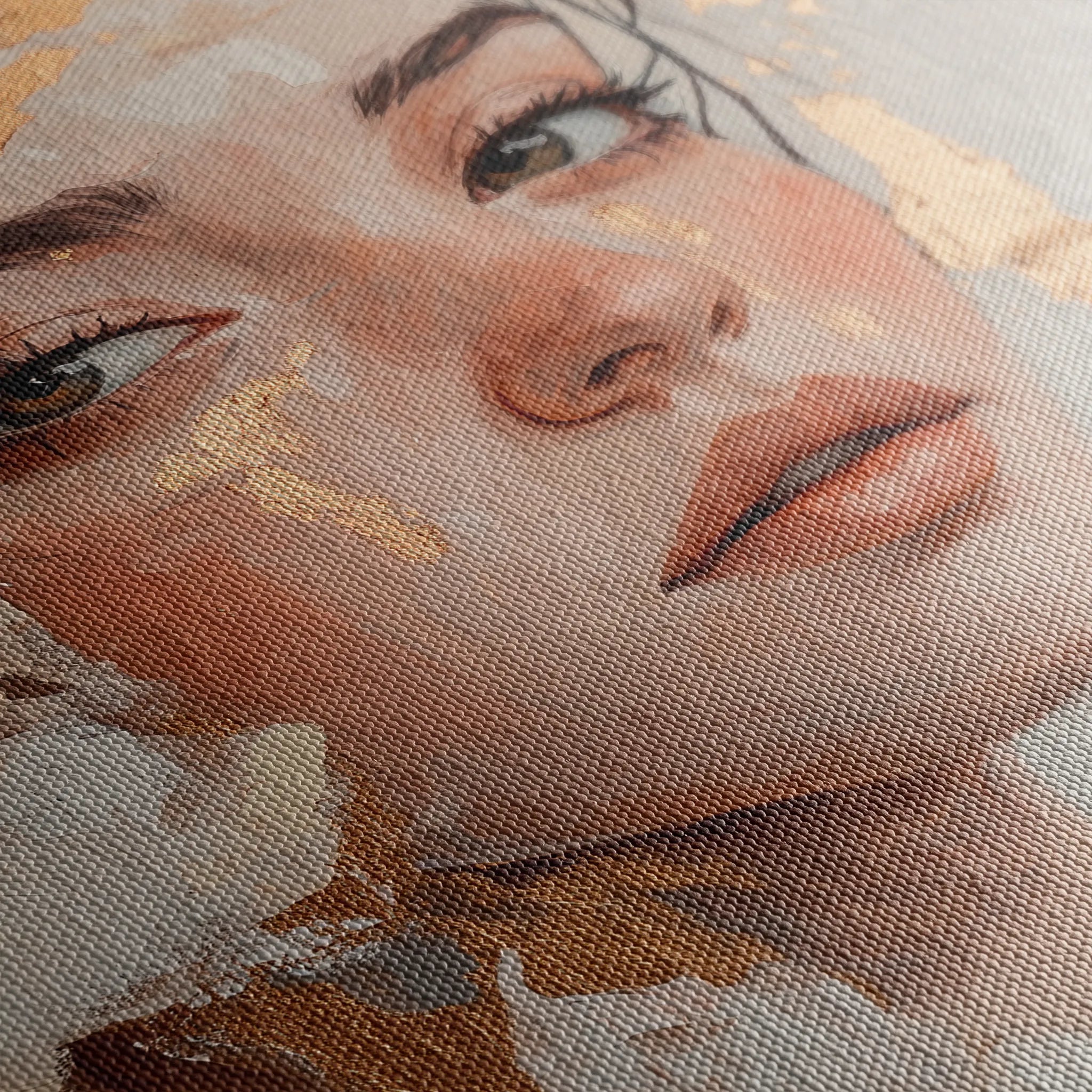 Portrait 132 Canvas Art 18" x 24" / 45 x 60 cm / Black