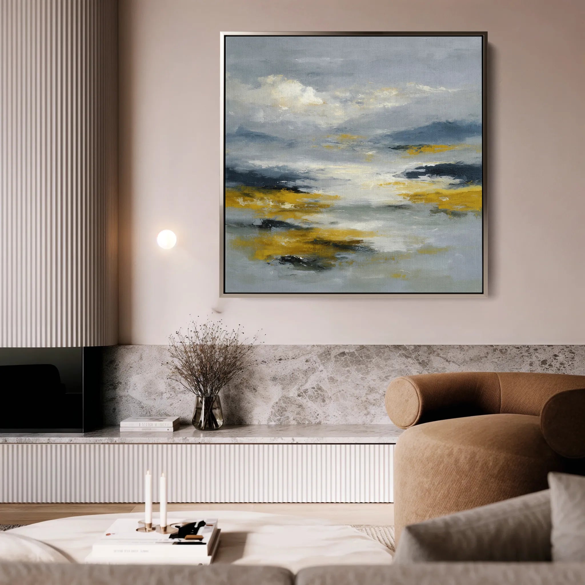Abstract 1320 Canvas Art 16" x 16" / 40 x 40 cm / Black