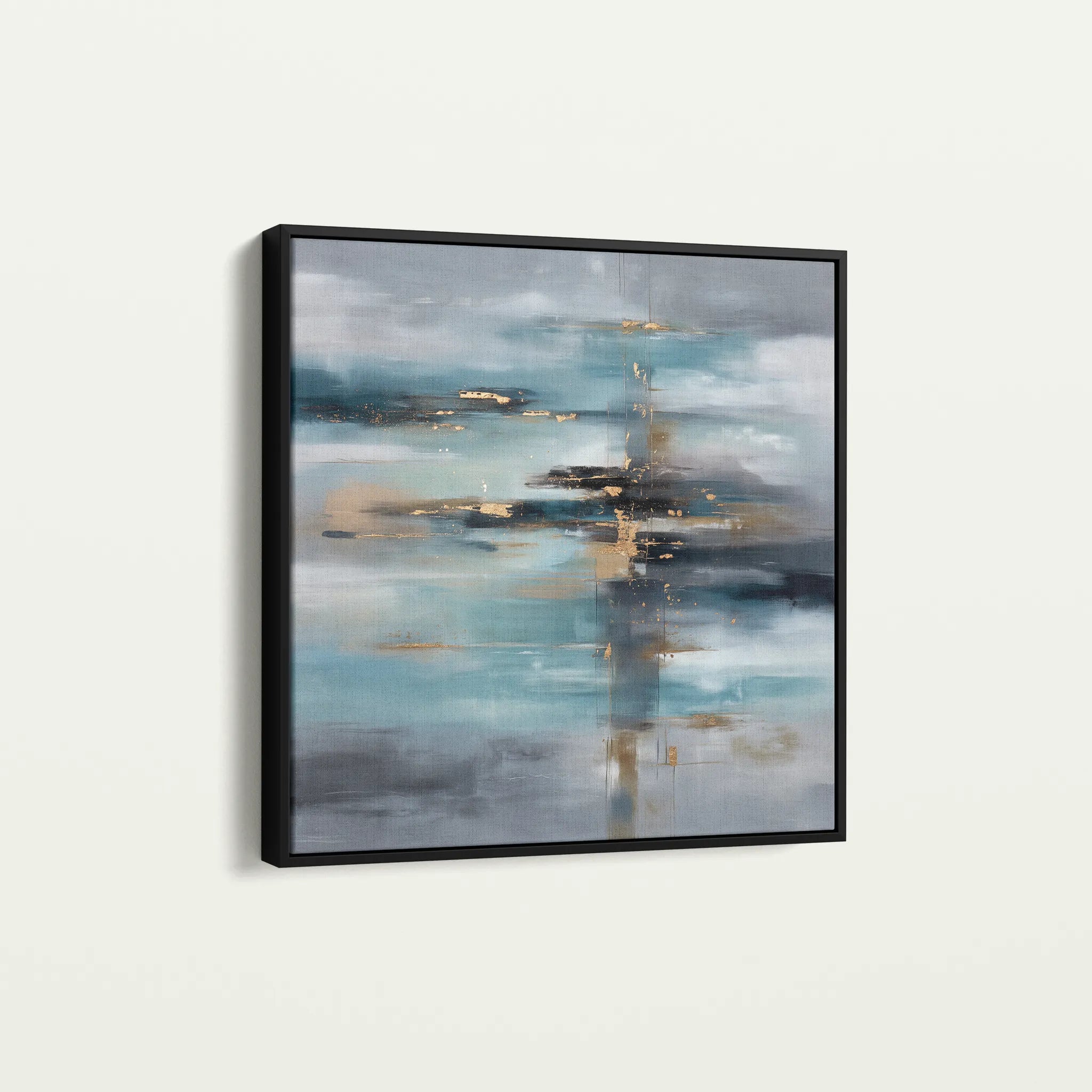 Abstract 1332 Canvas Art 16" x 16" / 40 x 40 cm / Black