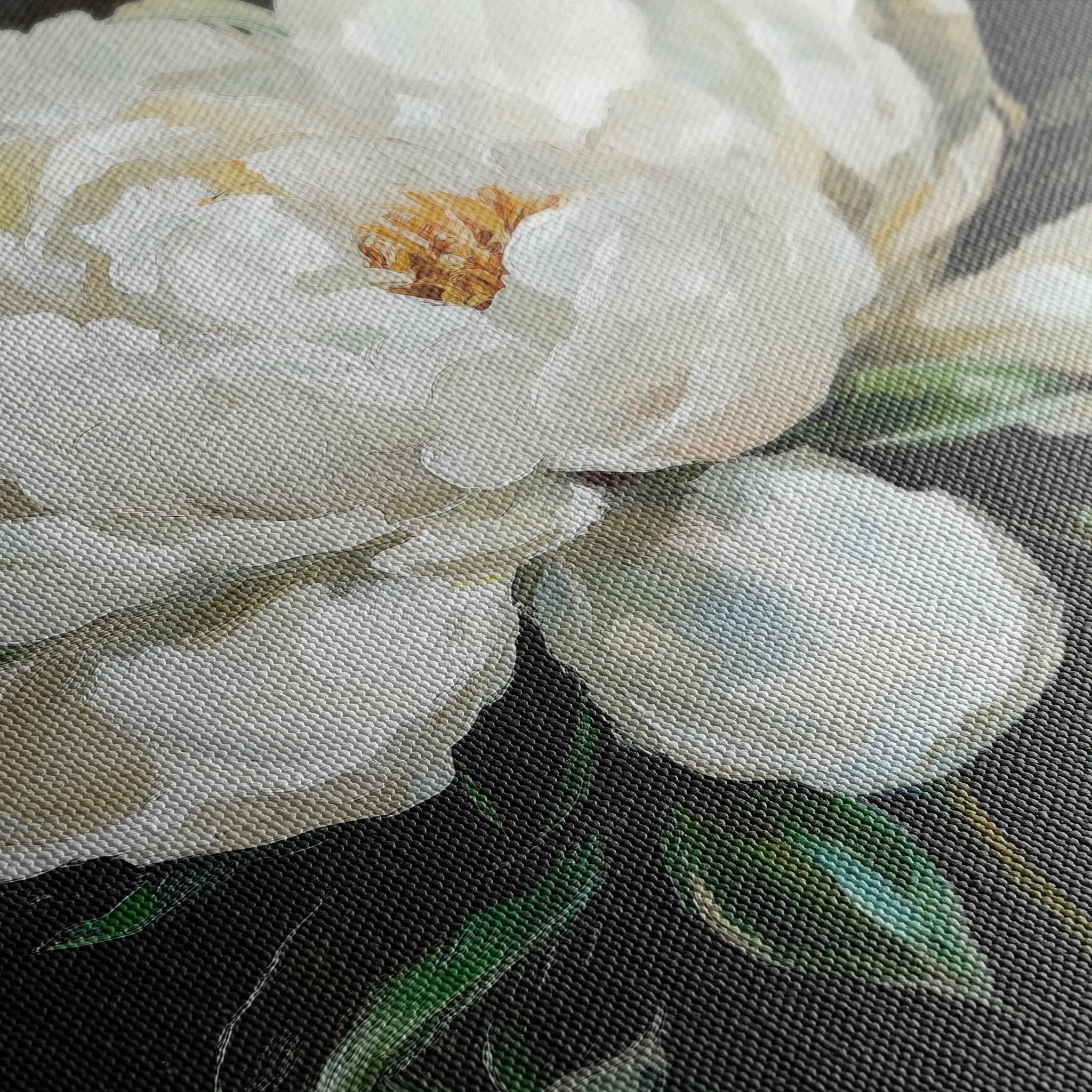 Floral 1338 Canvas Art 16" x 16" / 40 x 40 cm / Black