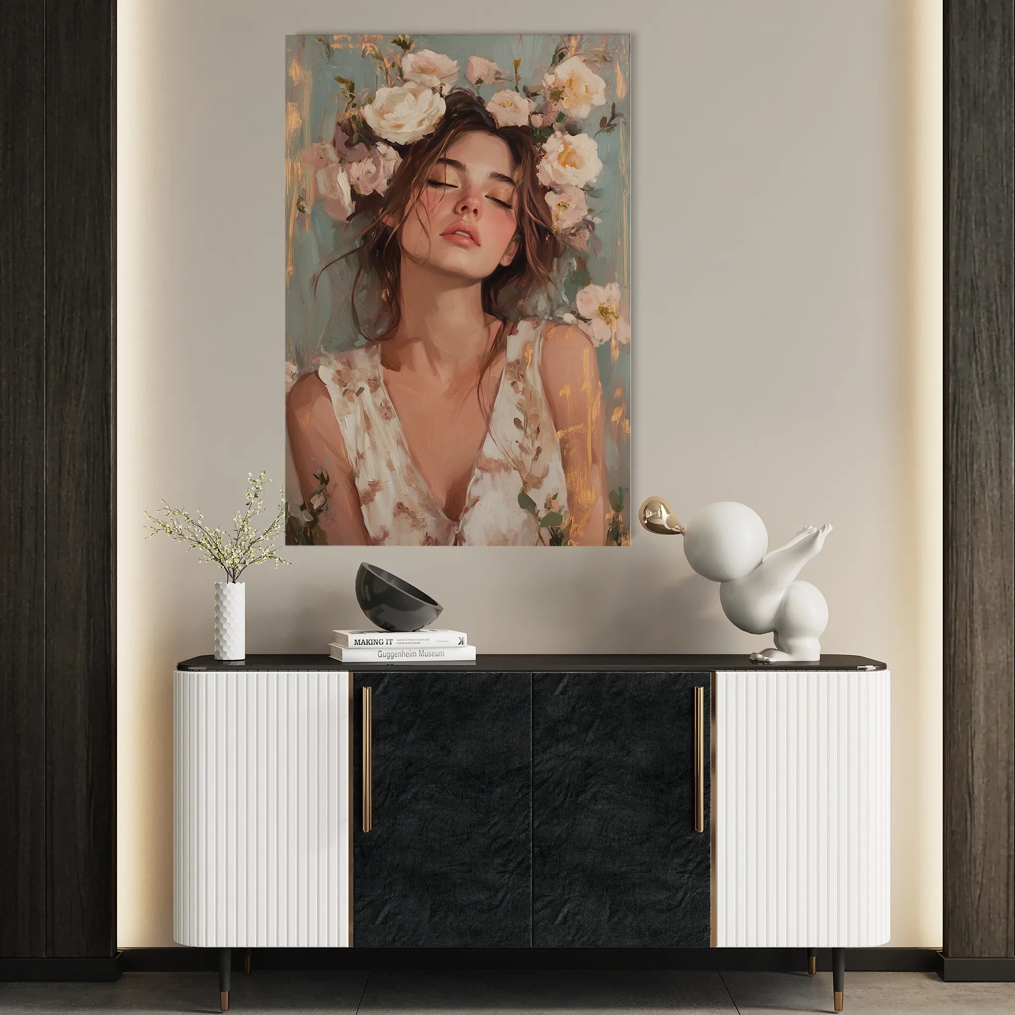 Portrait 134 Canvas Art 18" x 24" / 45 x 60 cm / Black