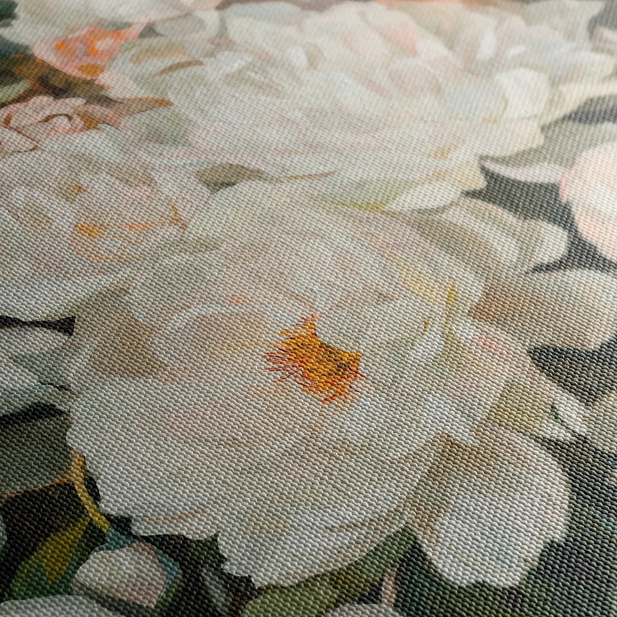 Floral 1344 Canvas Art 16" x 16" / 40 x 40 cm / Black
