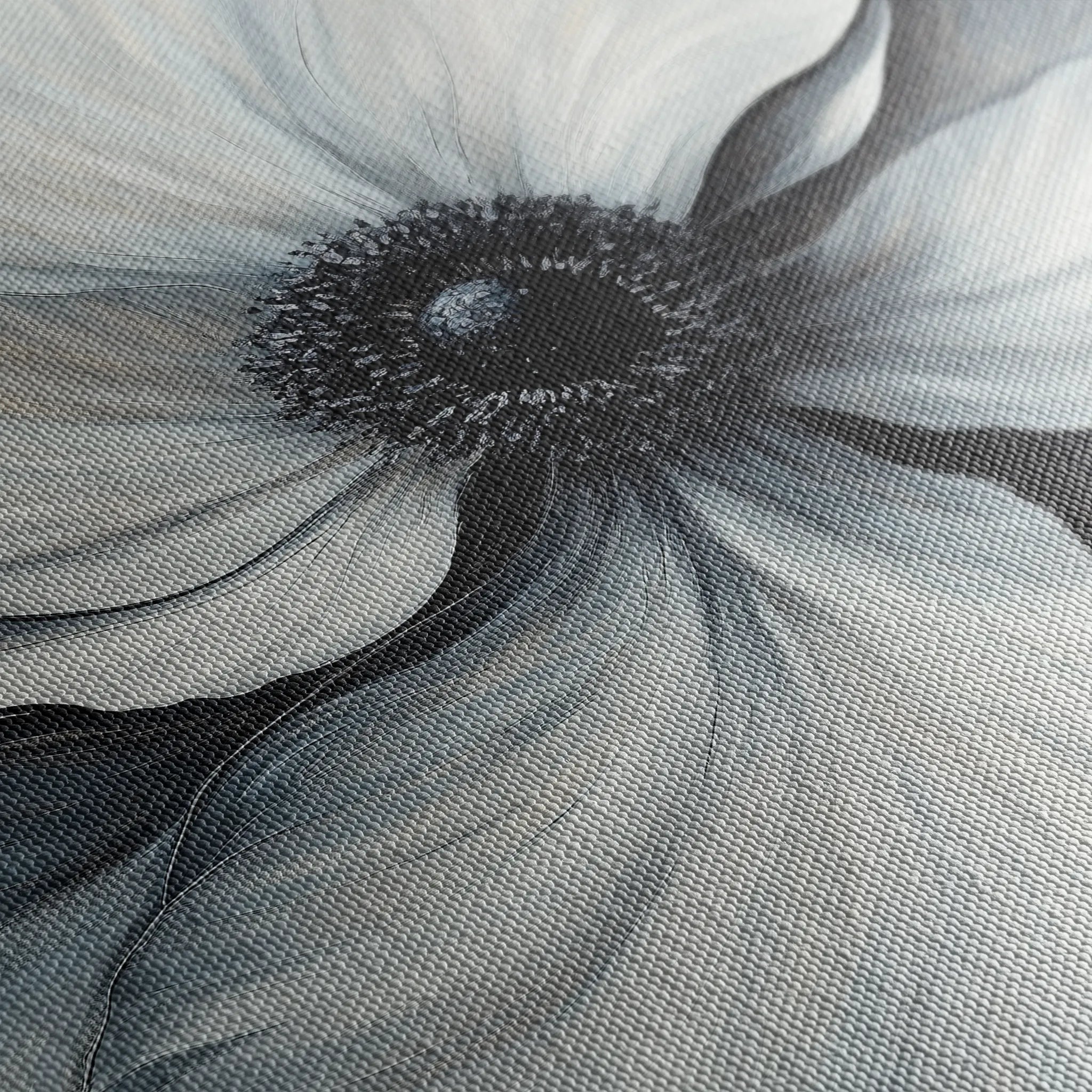 Floral 1347 Canvas Art 16" x 16" / 40 x 40 cm / Black
