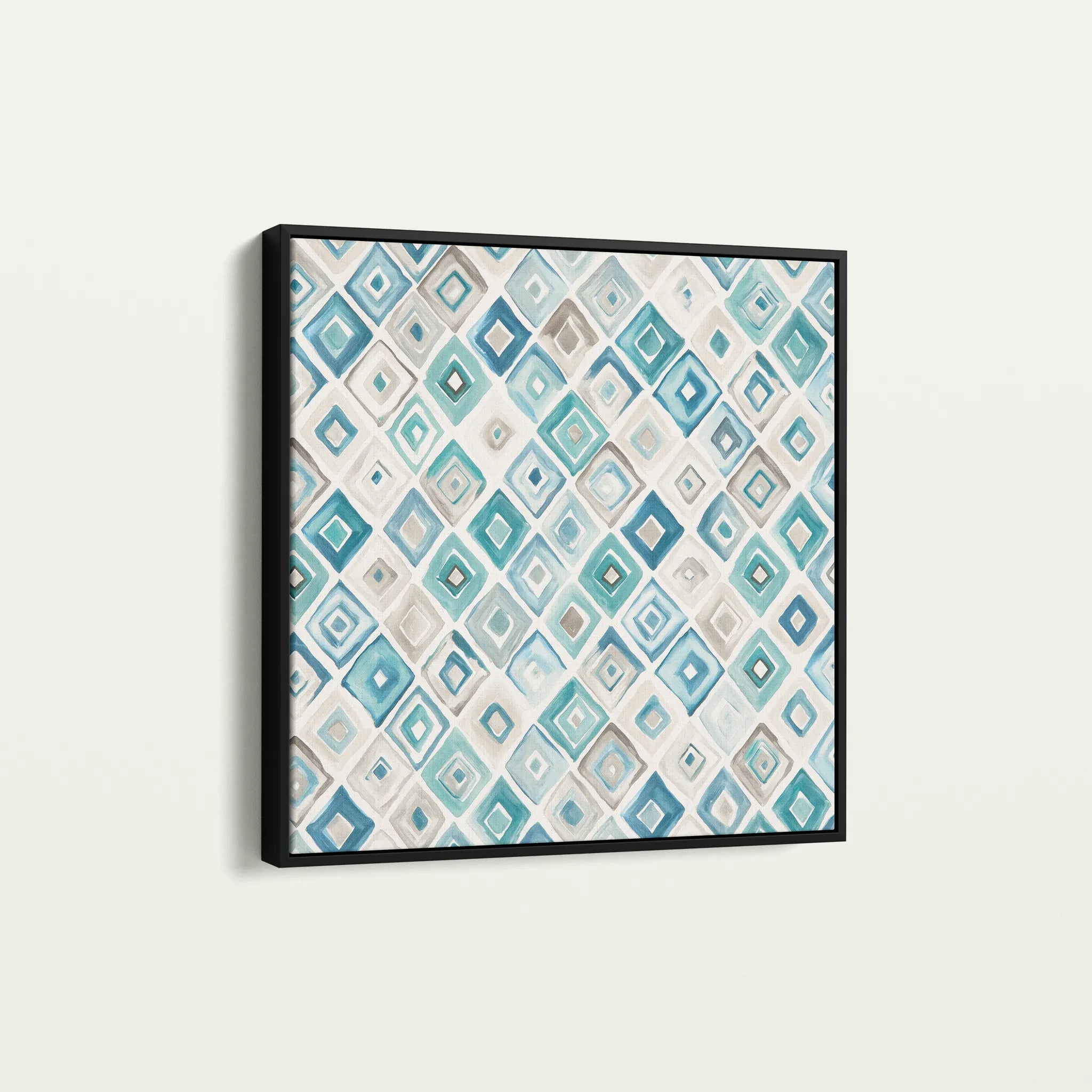 Abstract 1351 Canvas Art 16" x 16" / 40 x 40 cm / Black