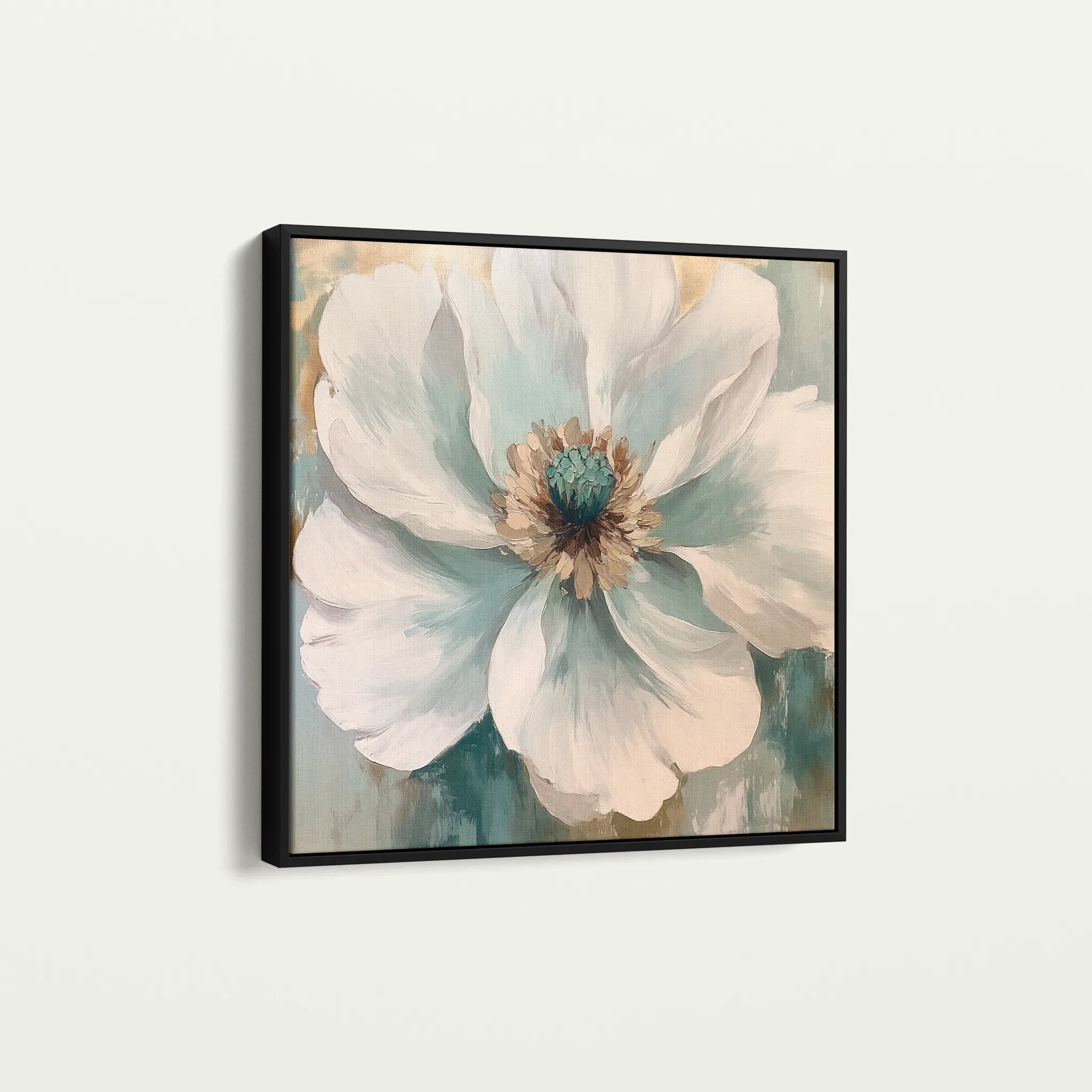 Floral 1351 Canvas Art 16" x 16" / 40 x 40 cm / Black