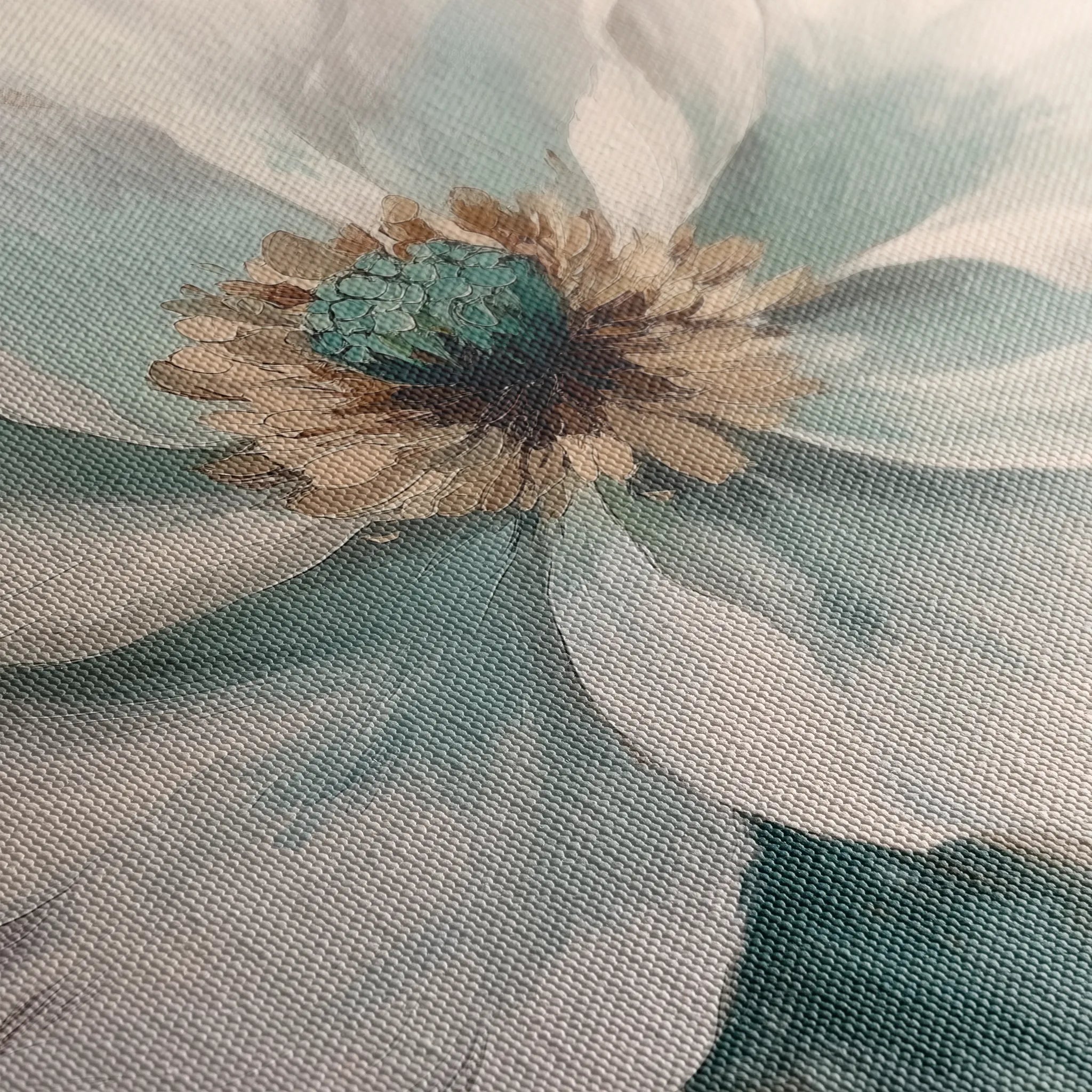 Floral 1351 Canvas Art 16" x 16" / 40 x 40 cm / Black