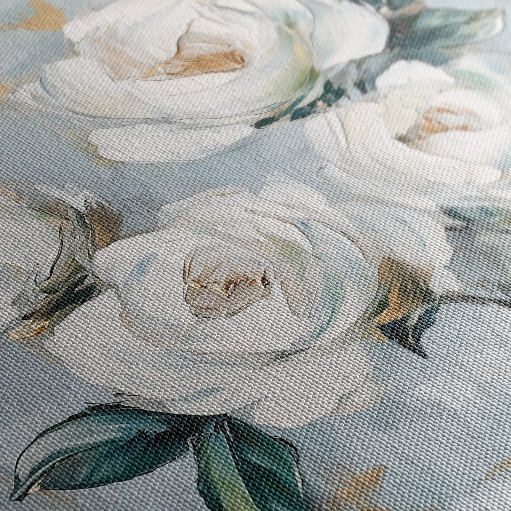 Floral 1357 Canvas Art 16" x 16" / 40 x 40 cm / Black