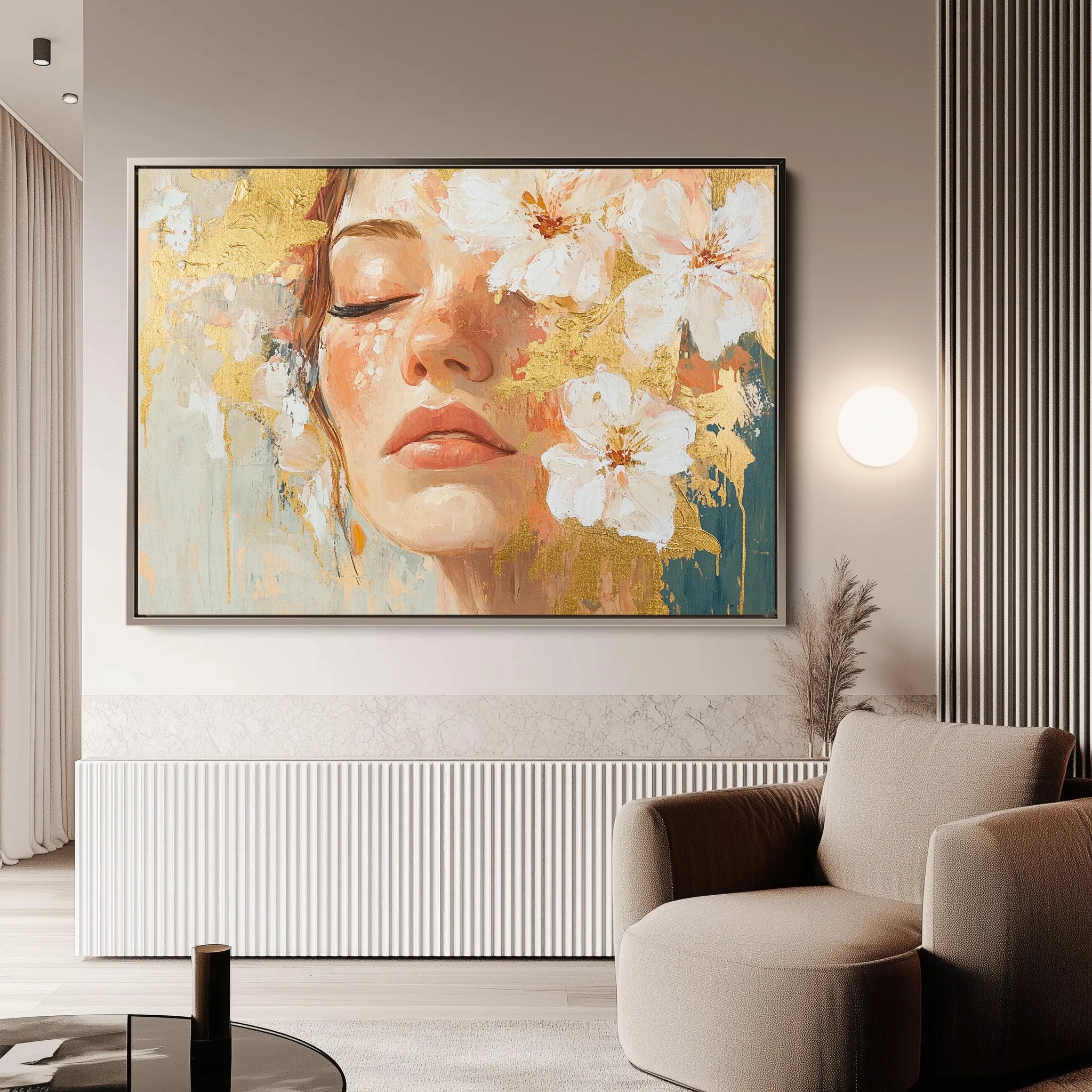 Portrait 136 Canvas Art 18" x 24" / 45 x 60 cm / Black