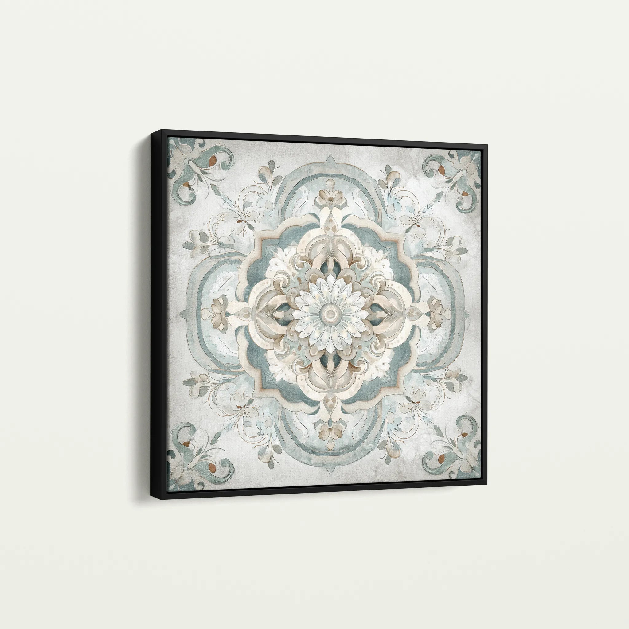 Abstract 1360 Canvas Art 16" x 16" / 40 x 40 cm / Black