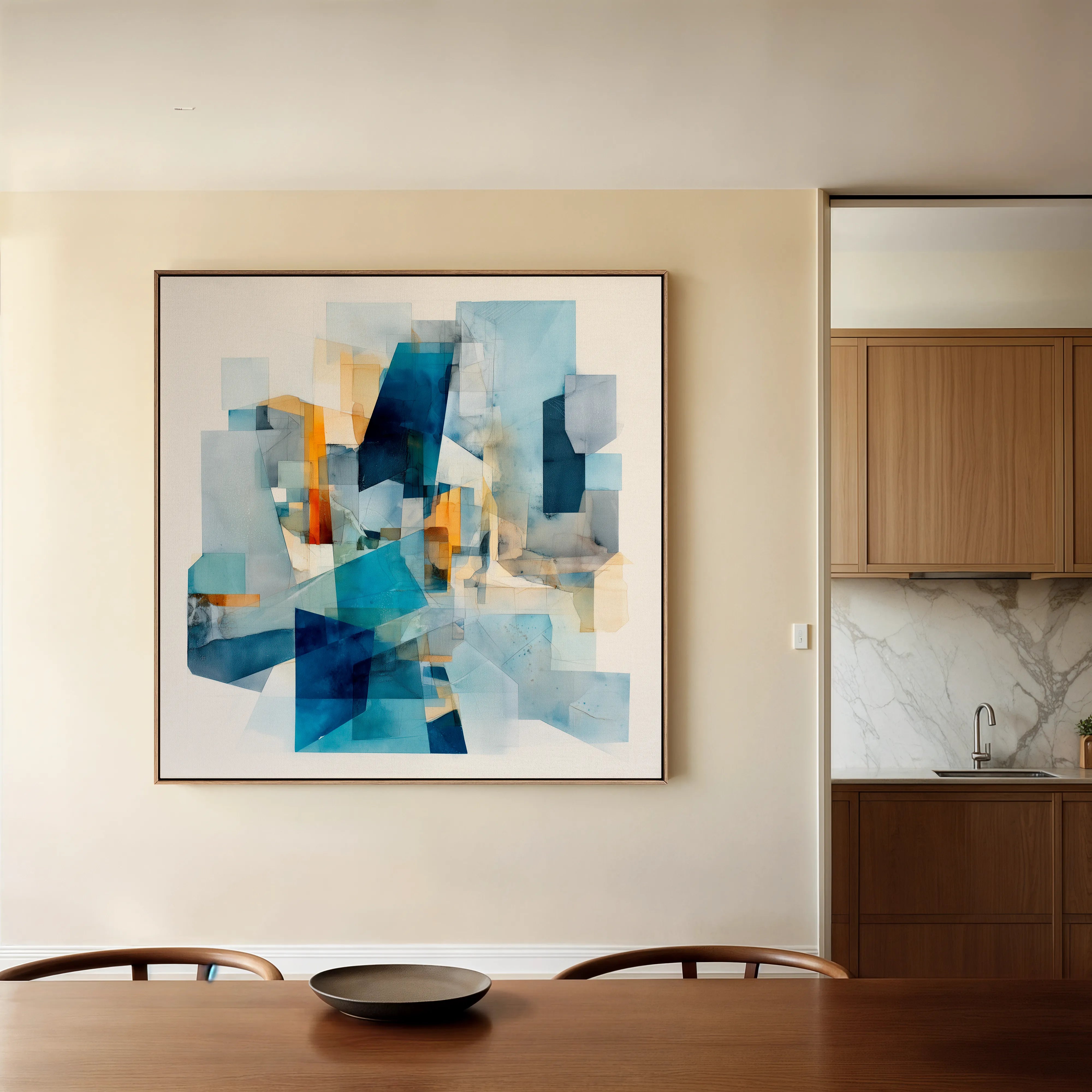 Abstract 1361 Canvas Art 16" x 16" / 40 x 40 cm / Black