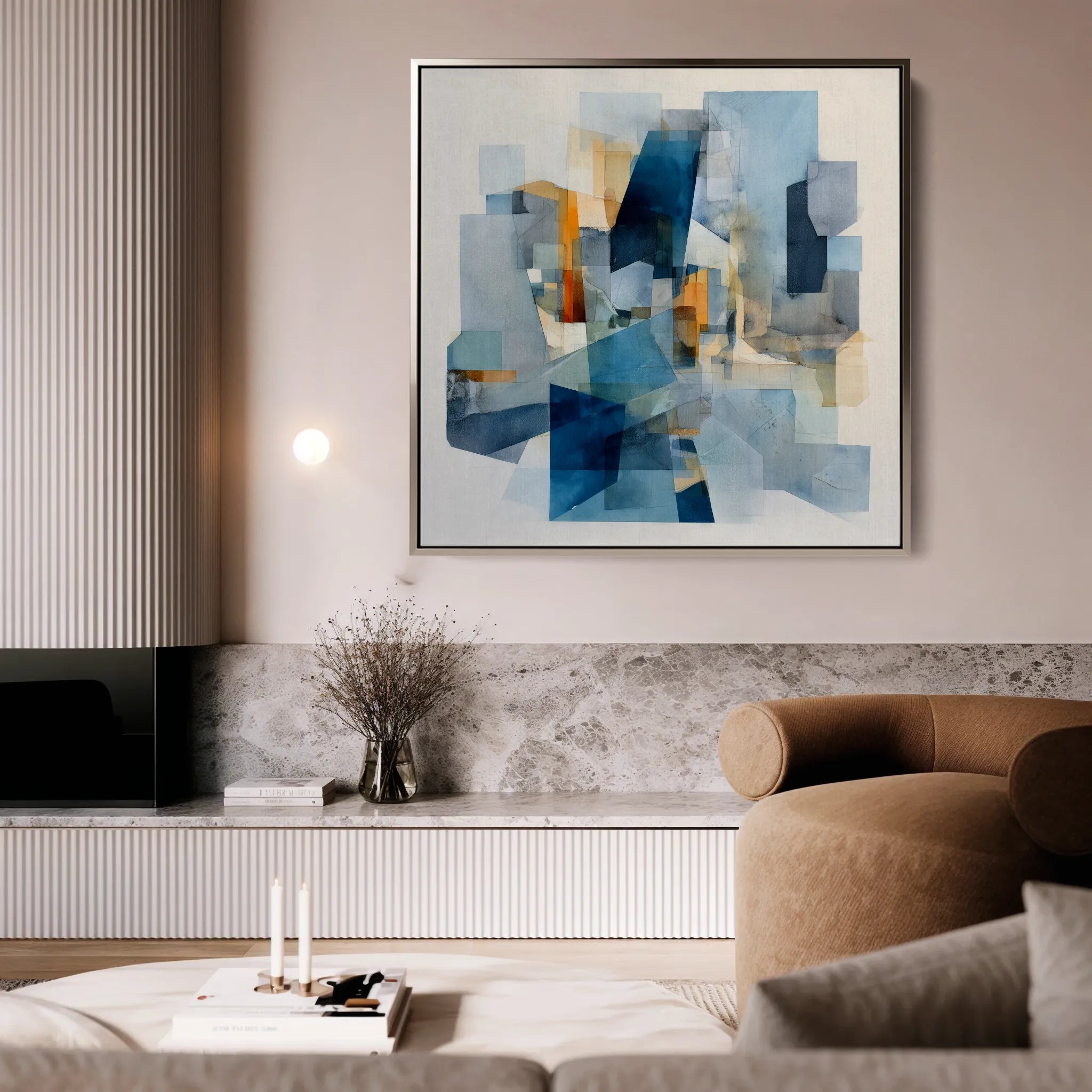 Abstract 1361 Canvas Art 16" x 16" / 40 x 40 cm / Black