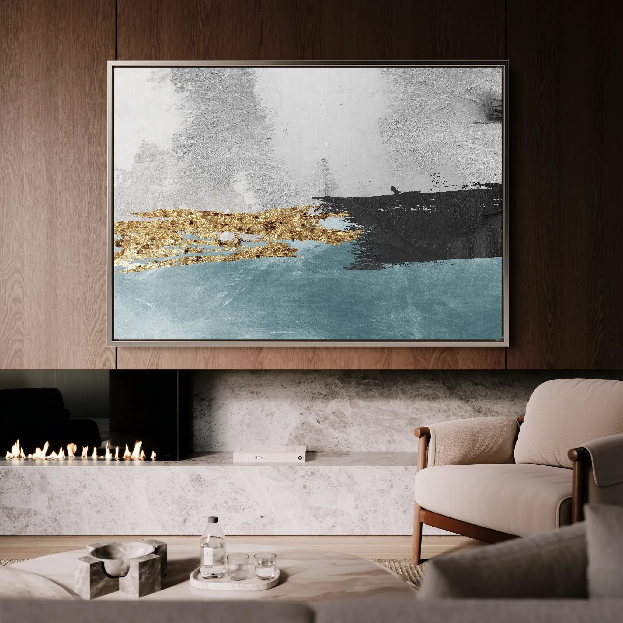 Abstract 137 Canvas Art 18" x 24" / 45 x 60 cm / Black