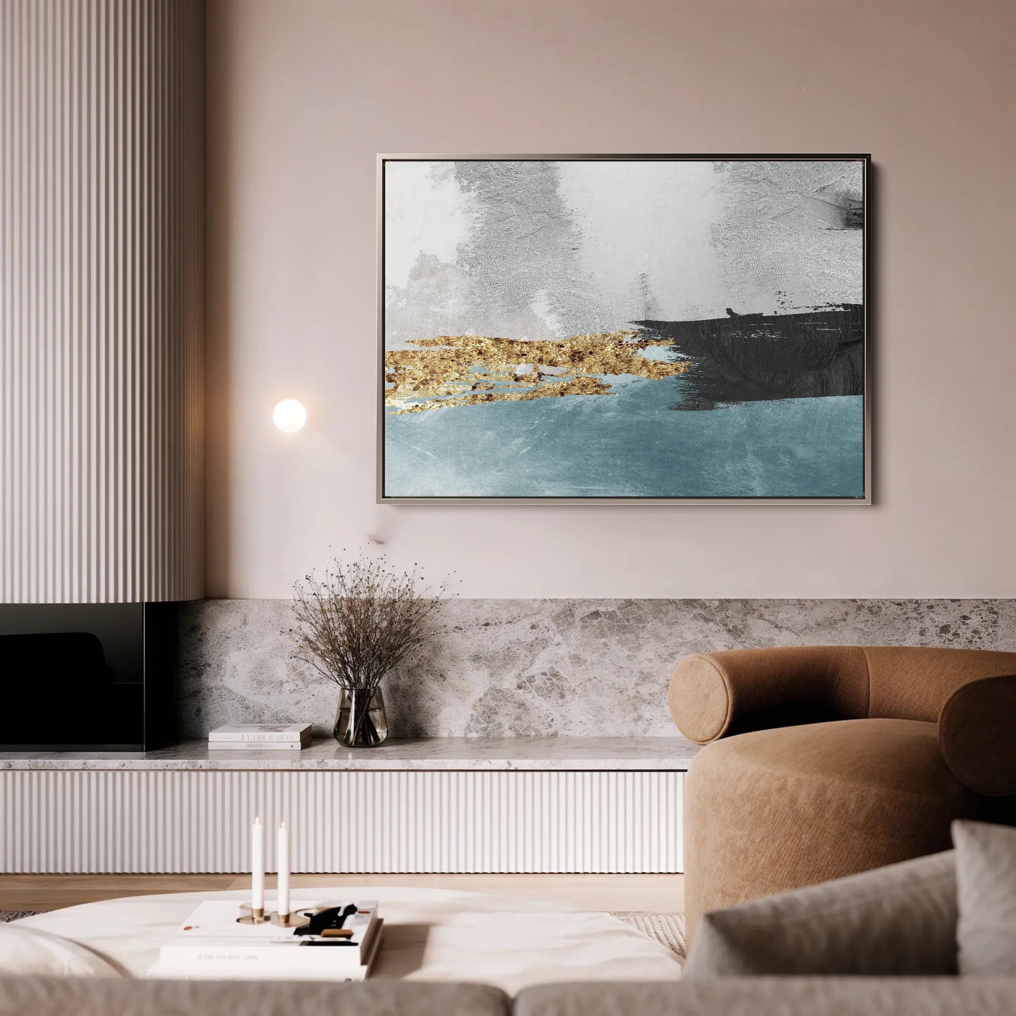 Abstract 137 Canvas Art 18" x 24" / 45 x 60 cm / Black