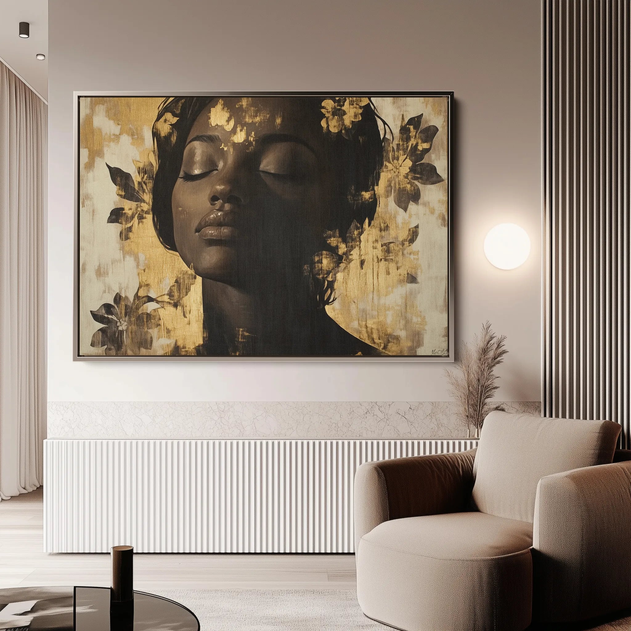 Portrait 137 Canvas Art 18" x 24" / 45 x 60 cm / Black