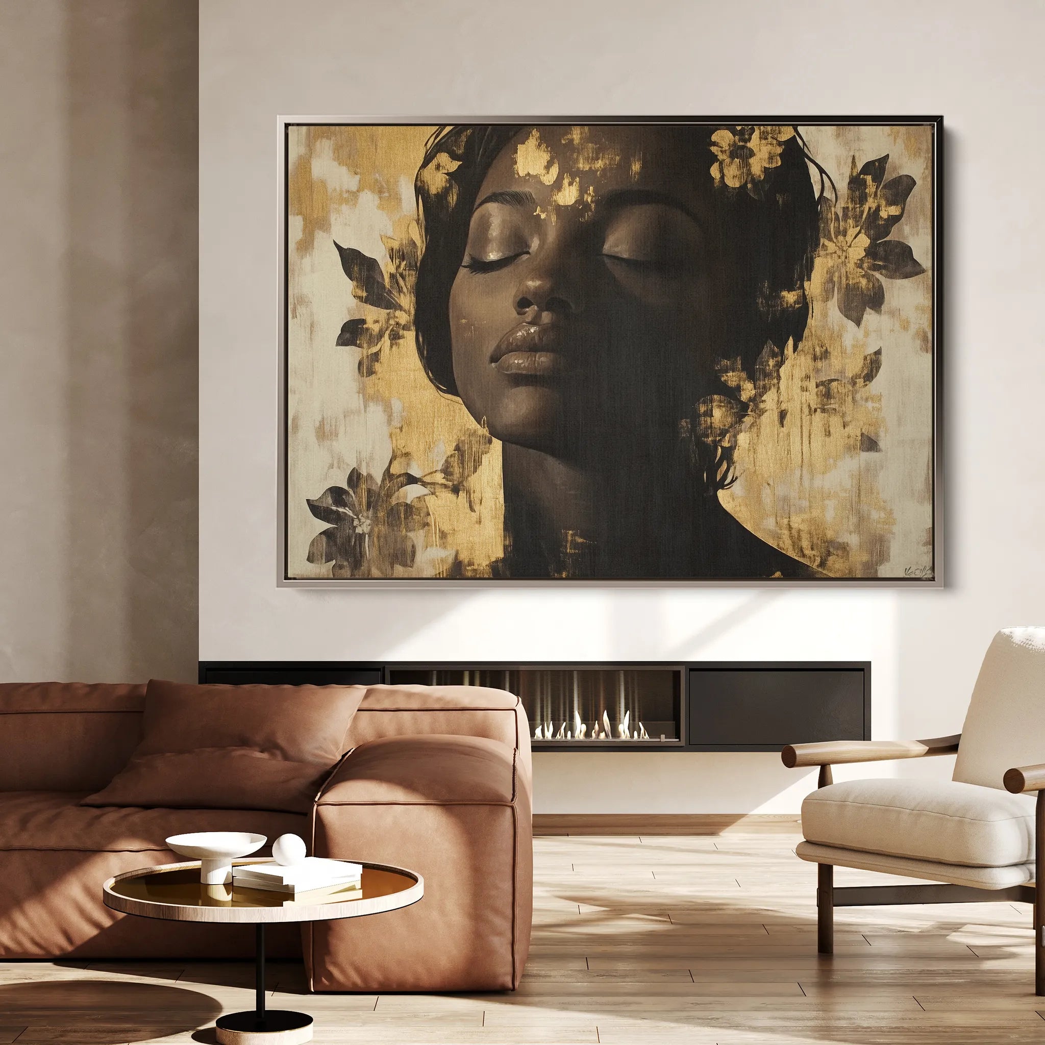 Portrait 137 Canvas Art 18" x 24" / 45 x 60 cm / Black