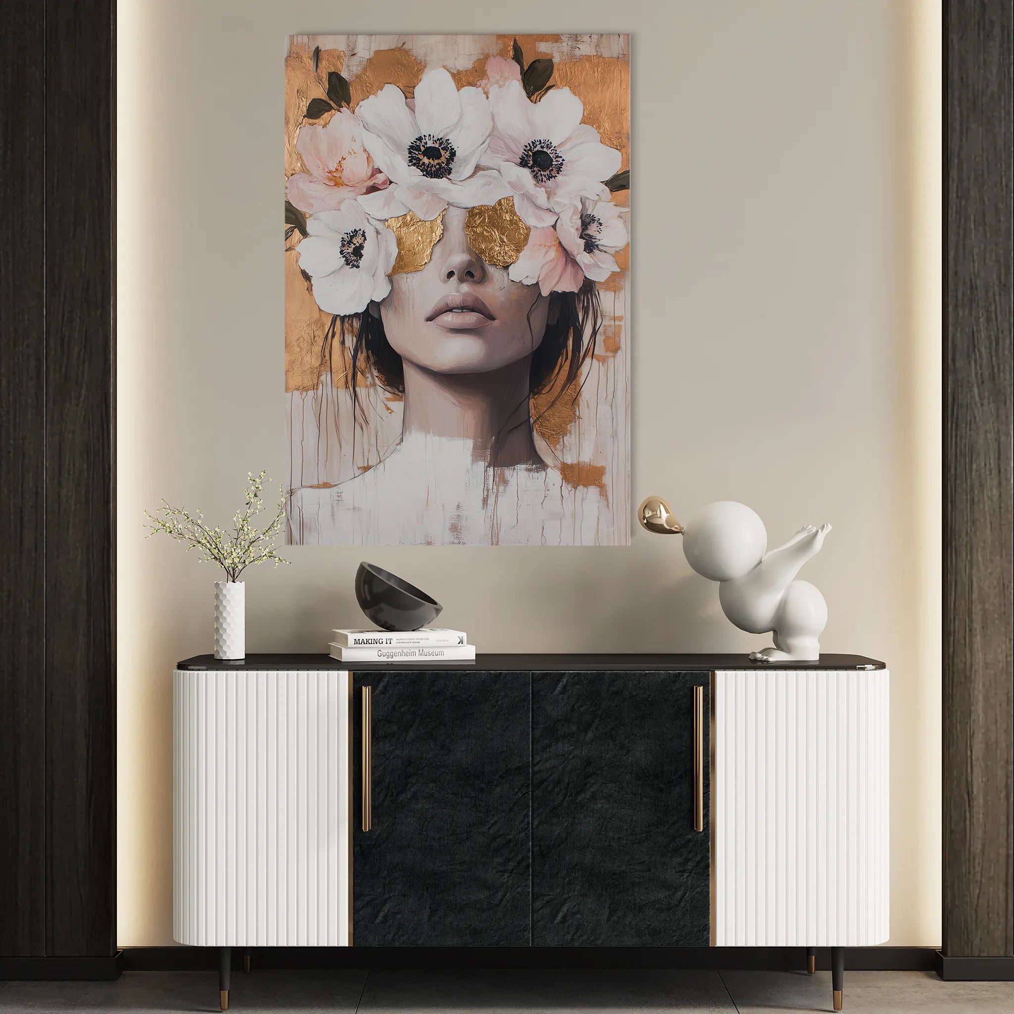Portrait 138 Canvas Art 18" x 24" / 45 x 60 cm / Black