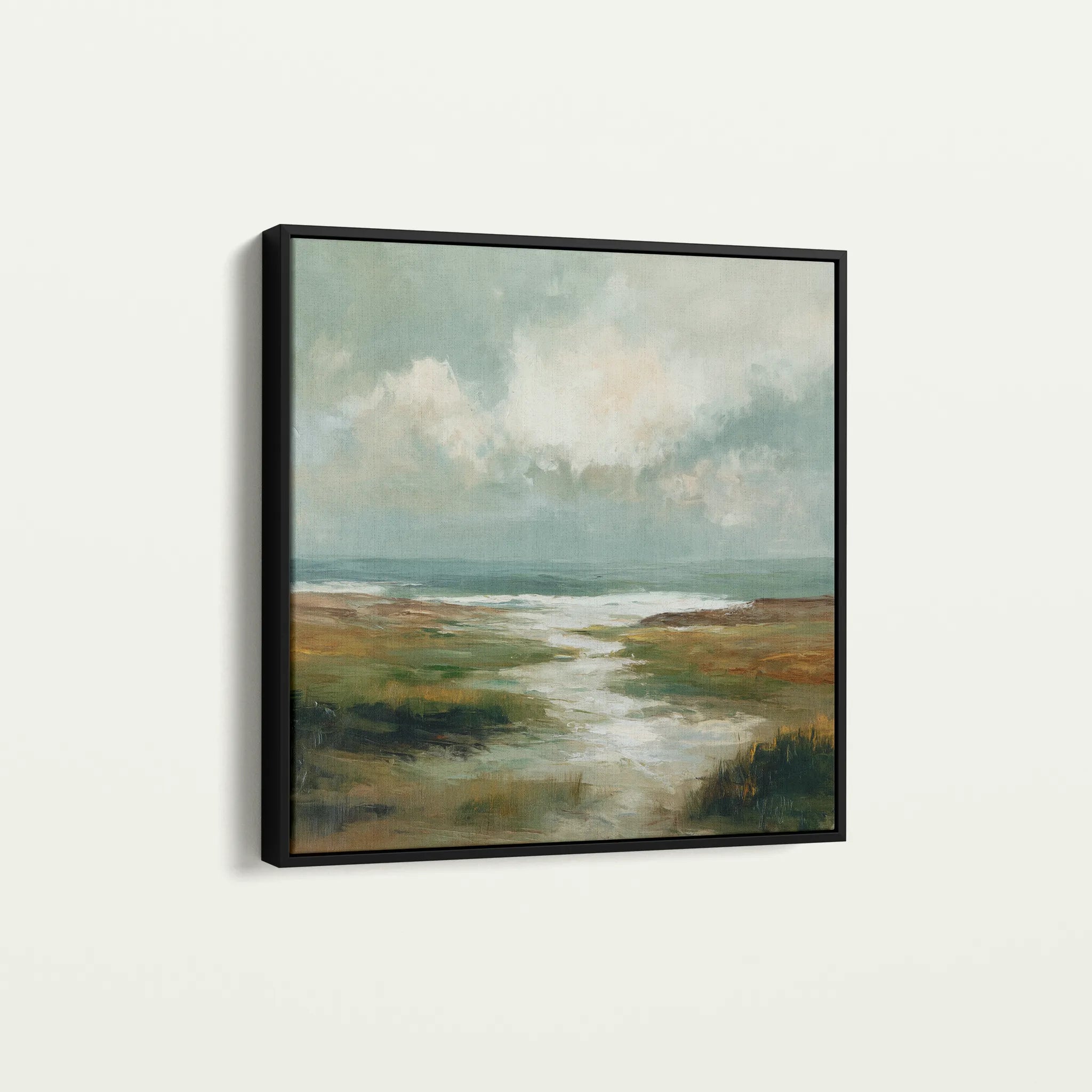 Abstract 1384 Canvas Art 16" x 16" / 40 x 40 cm / Black