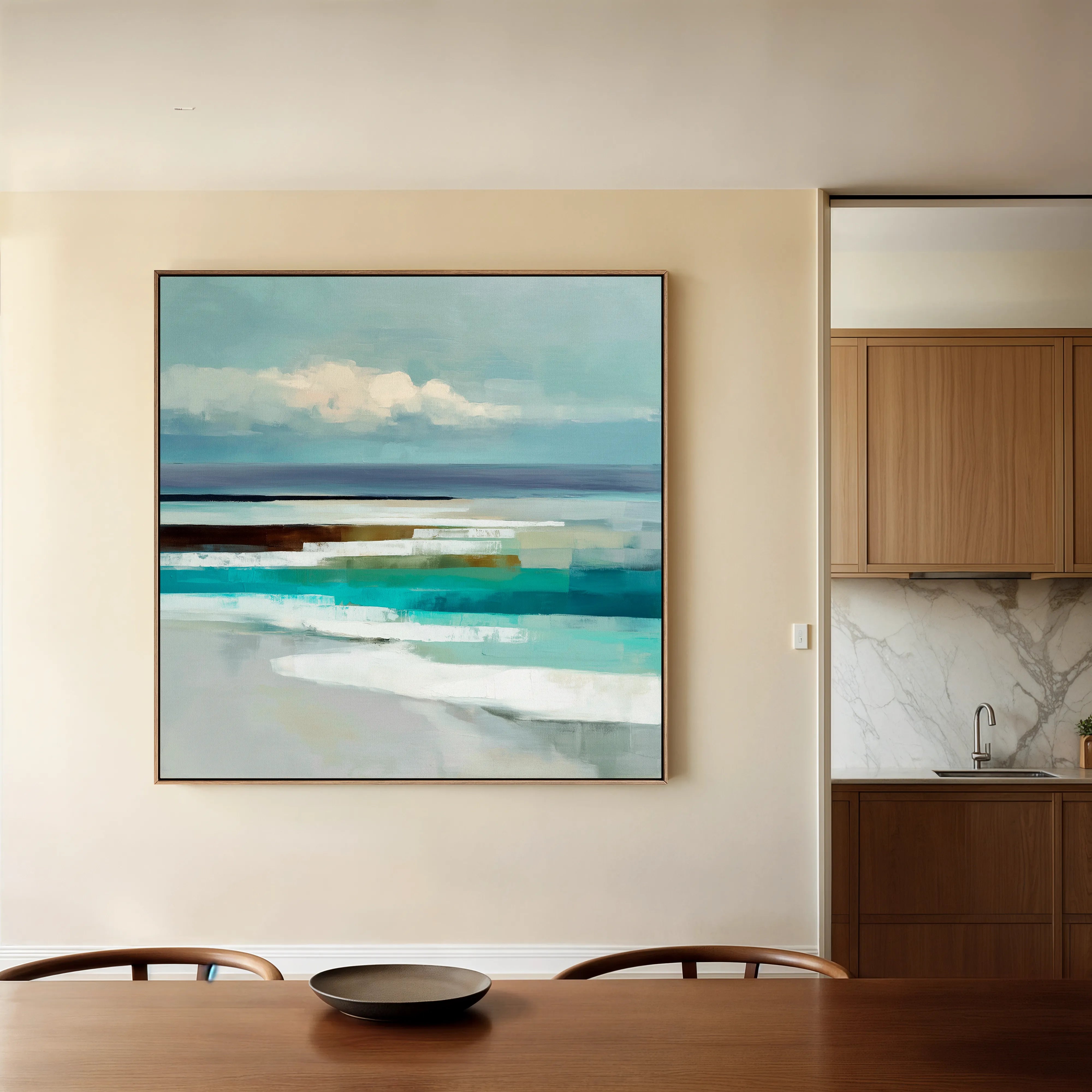 Abstract 1385 Canvas Art 16" x 16" / 40 x 40 cm / Black