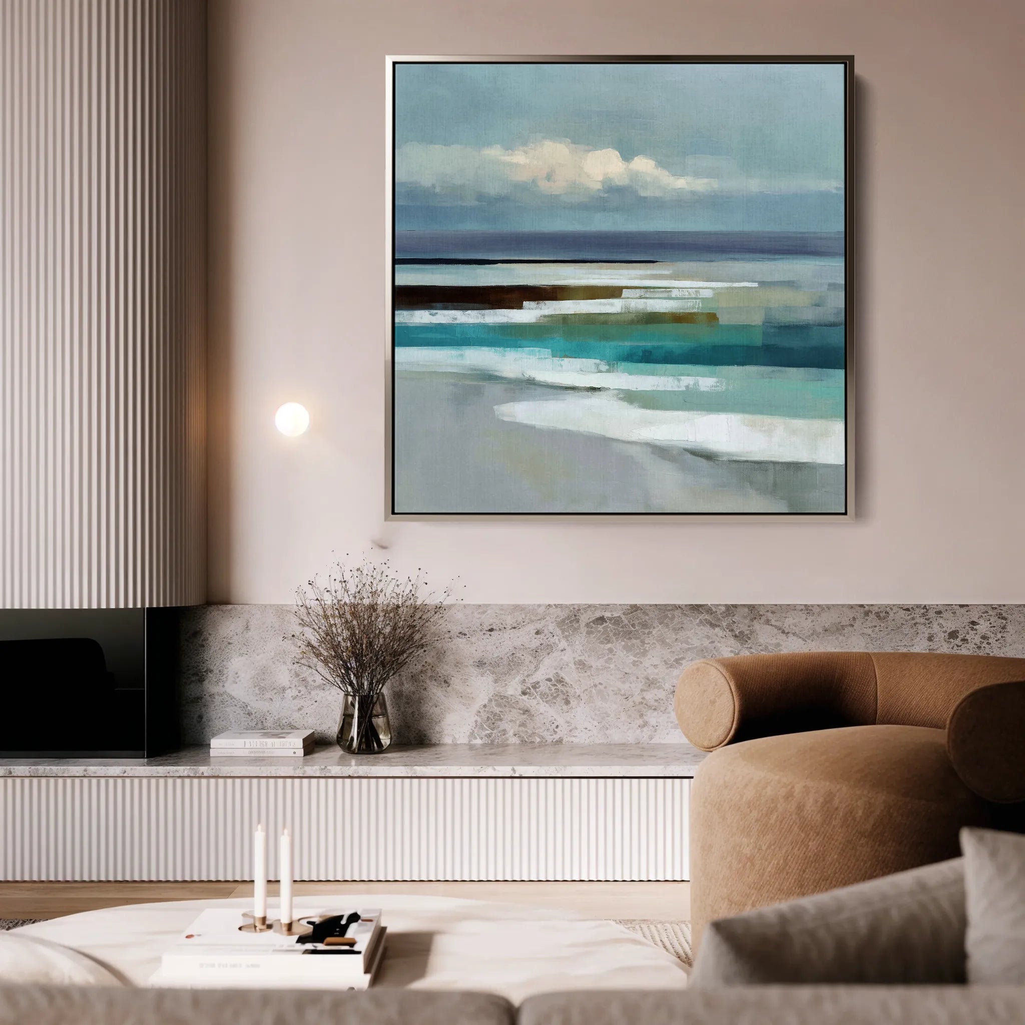 Abstract 1385 Canvas Art 16" x 16" / 40 x 40 cm / Black