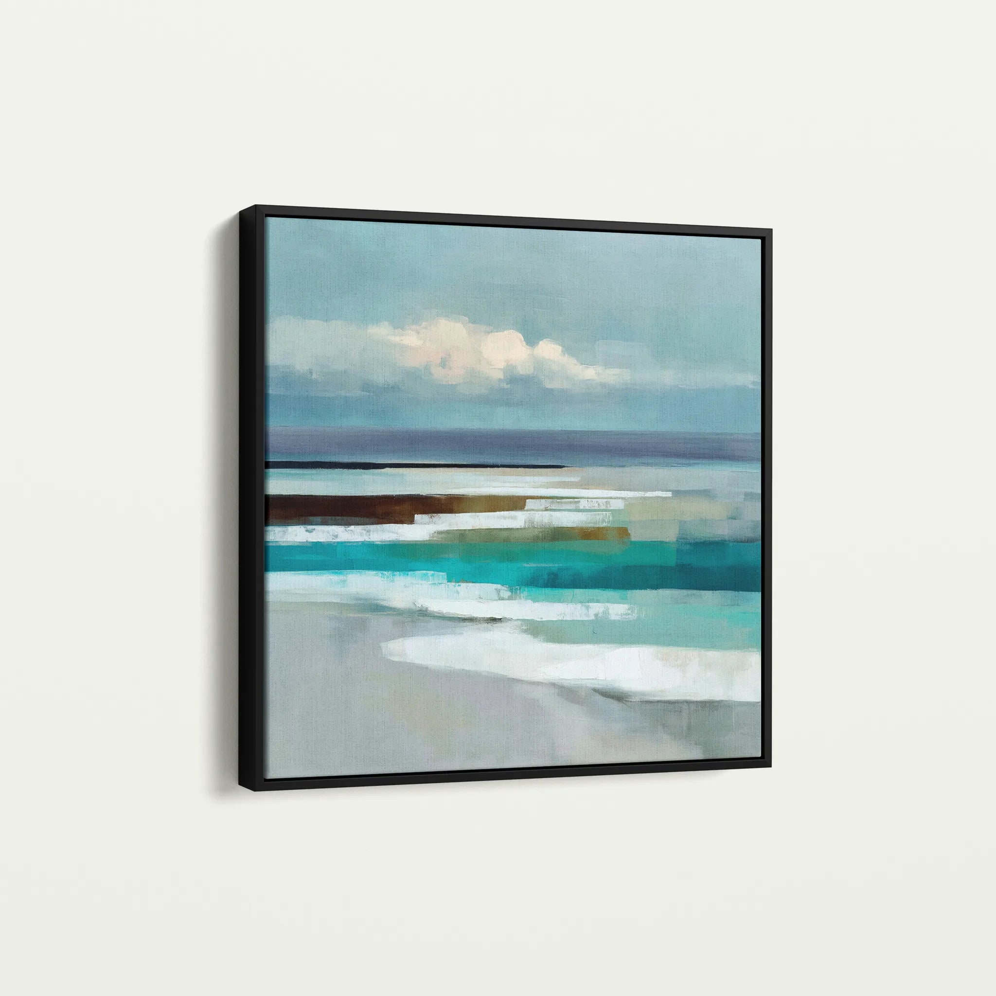 Abstract 1385 Canvas Art 16" x 16" / 40 x 40 cm / Black